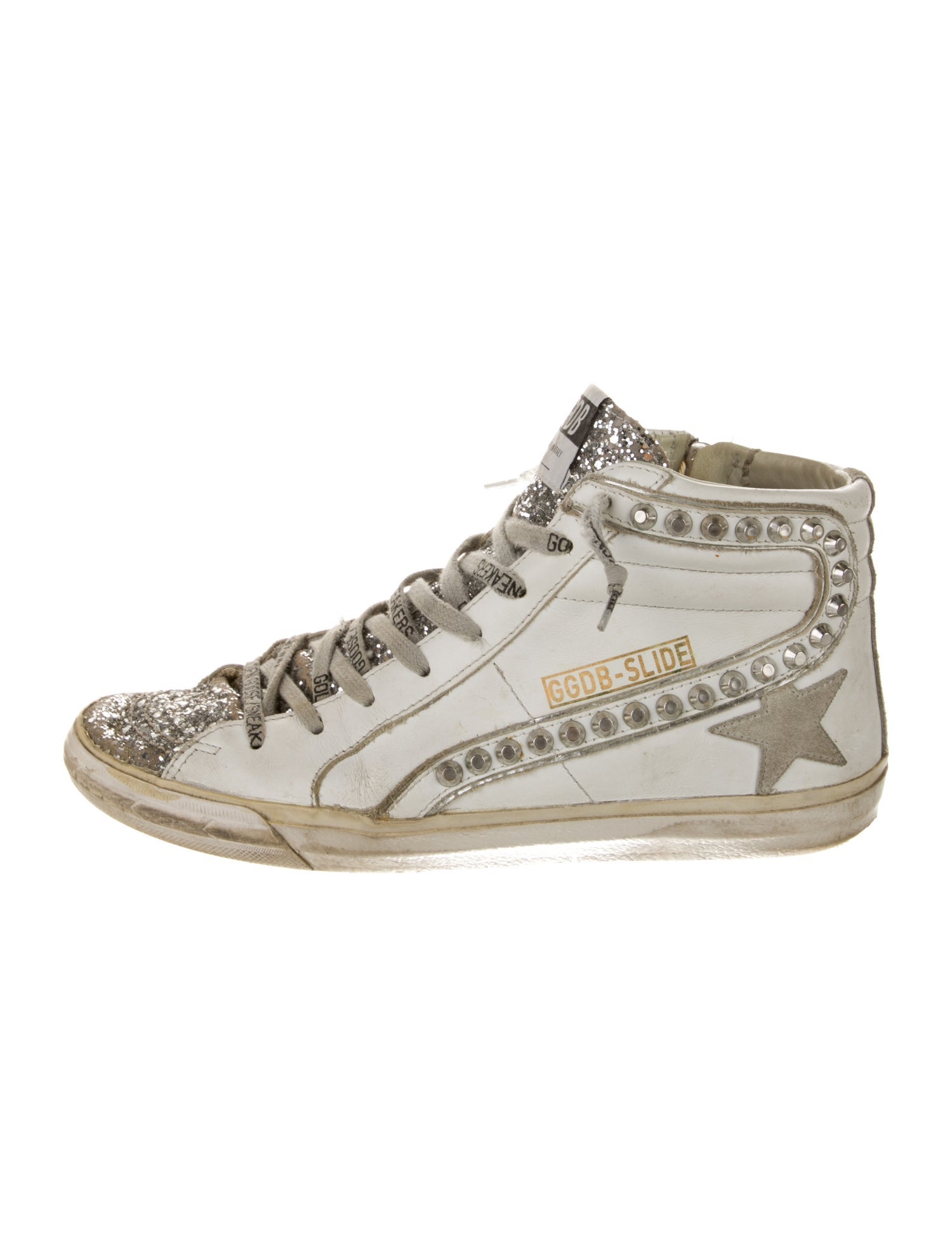 Golden Goose Leather Colorblock Pattern Sneakers