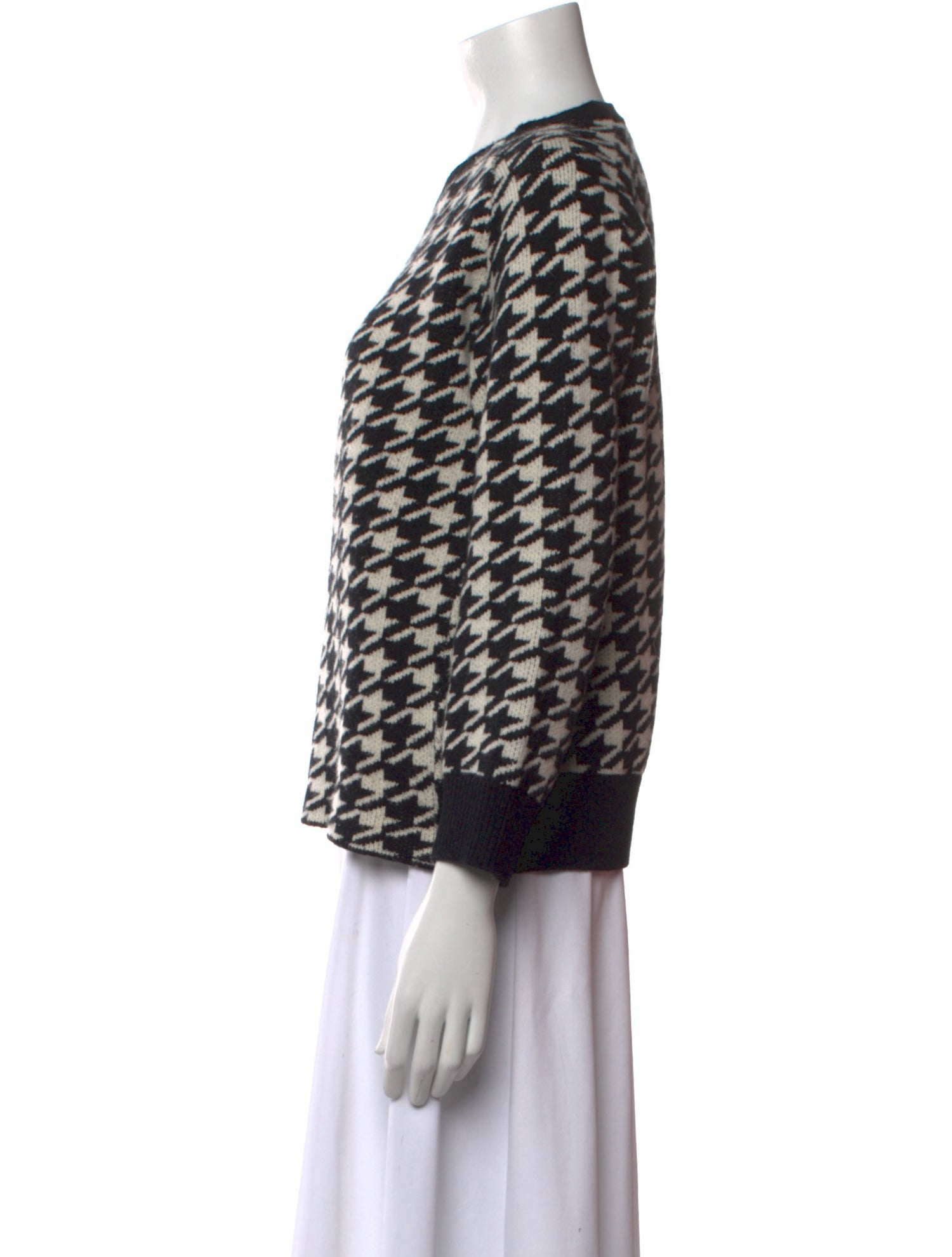 Golden Goose Houndstooth Print Crew Neck Sweater