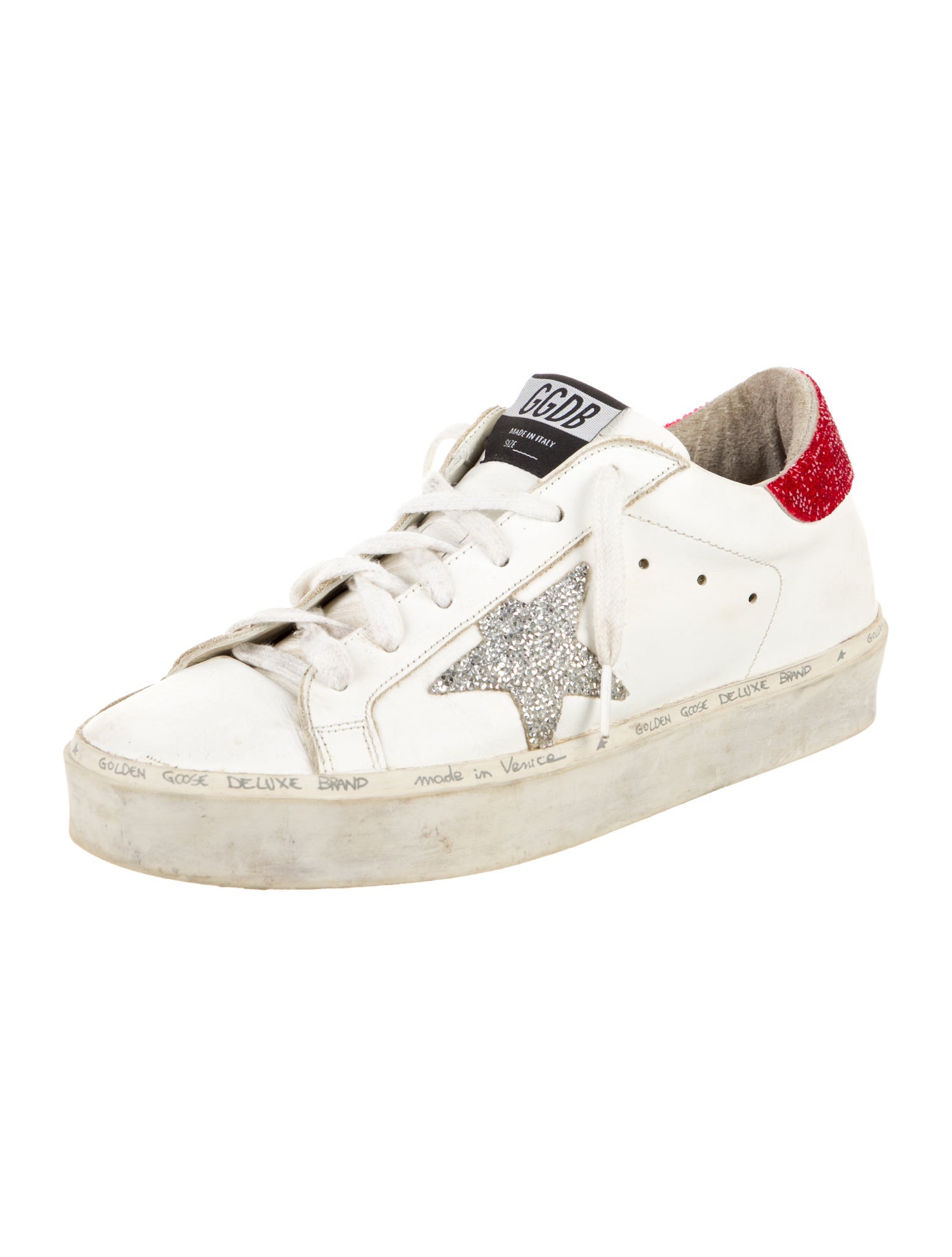 Golden Goose Leather Crystal Embellishments Sneakers