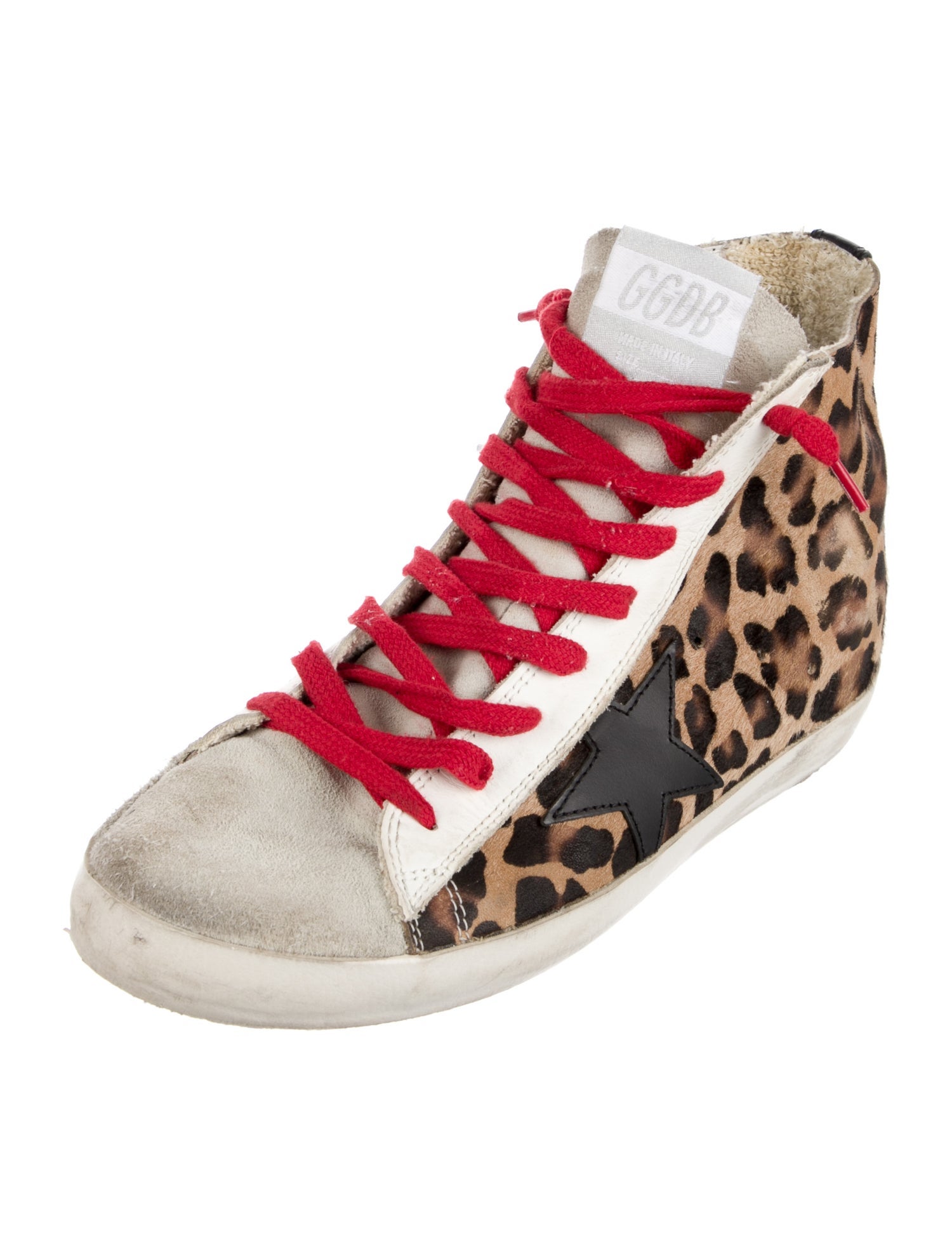 Golden Goose Ponyhair Animal Print Sneakers