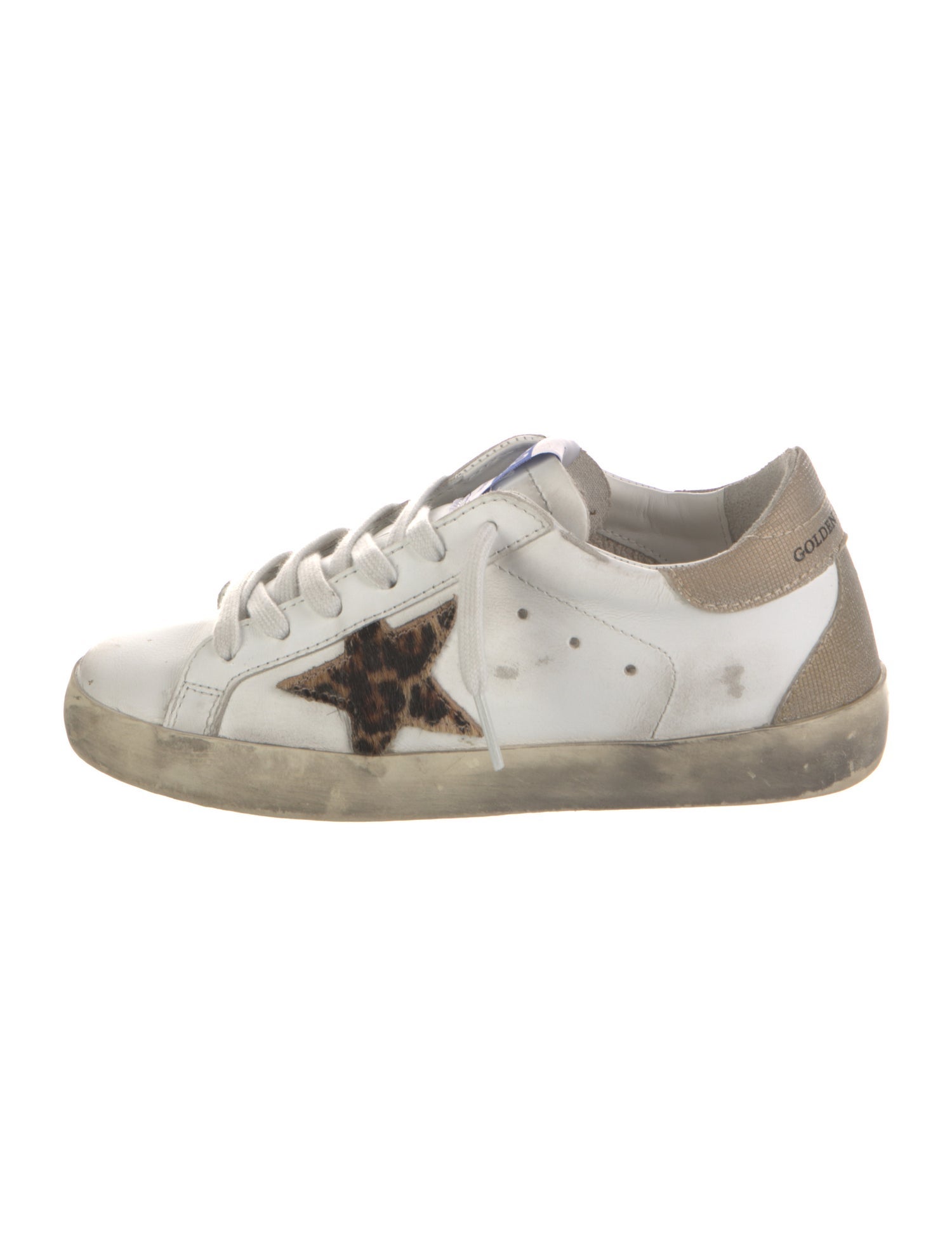 Golden Goose Leather Printed Sneakers