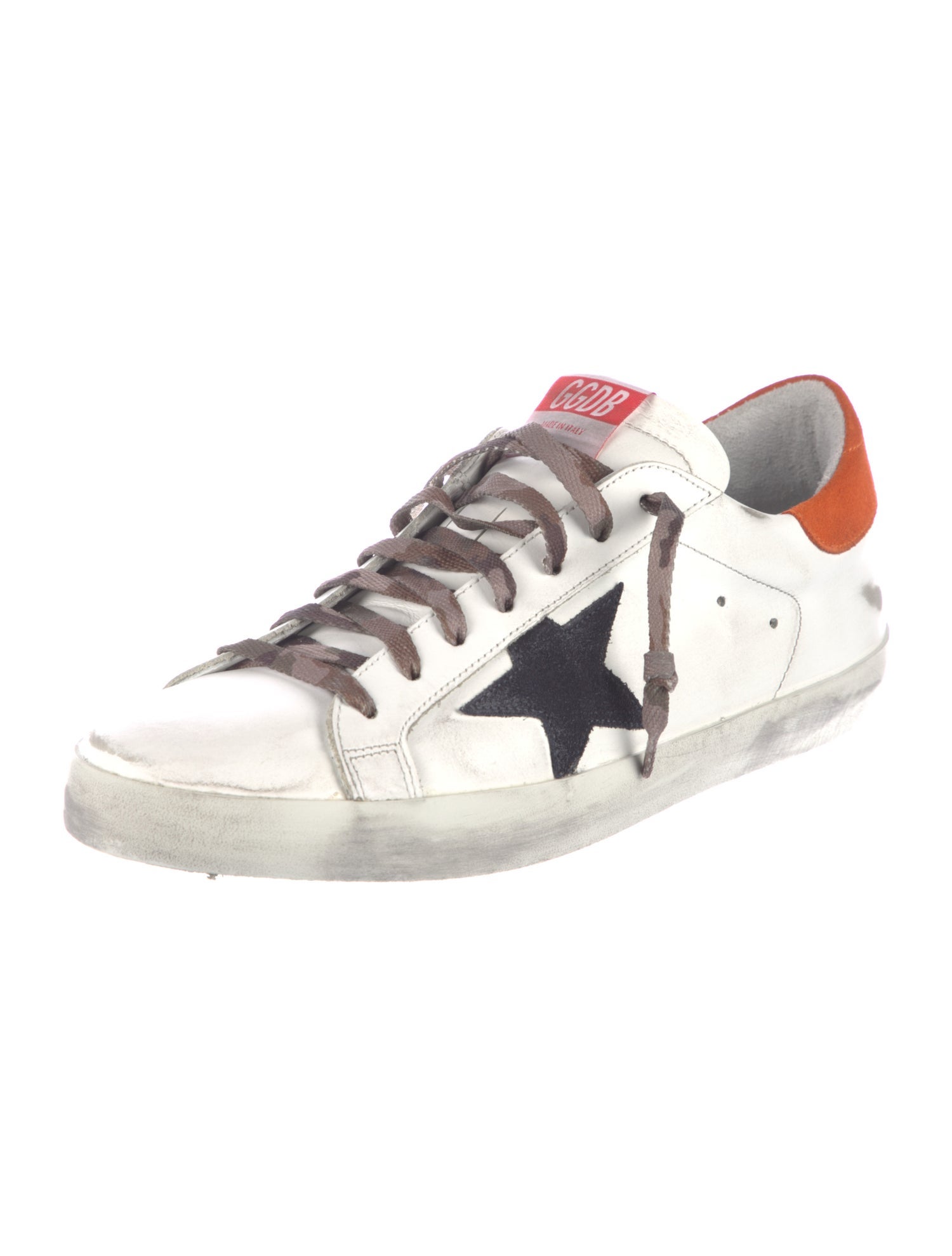Golden Goose Leather Graphic Print Sneakers