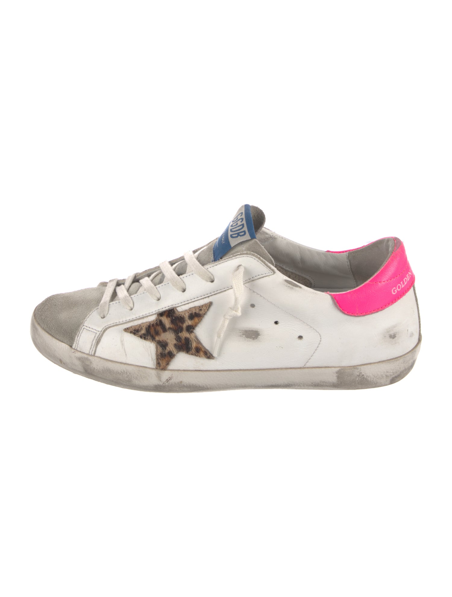 Golden Goose Leather Animal Print Sneakers