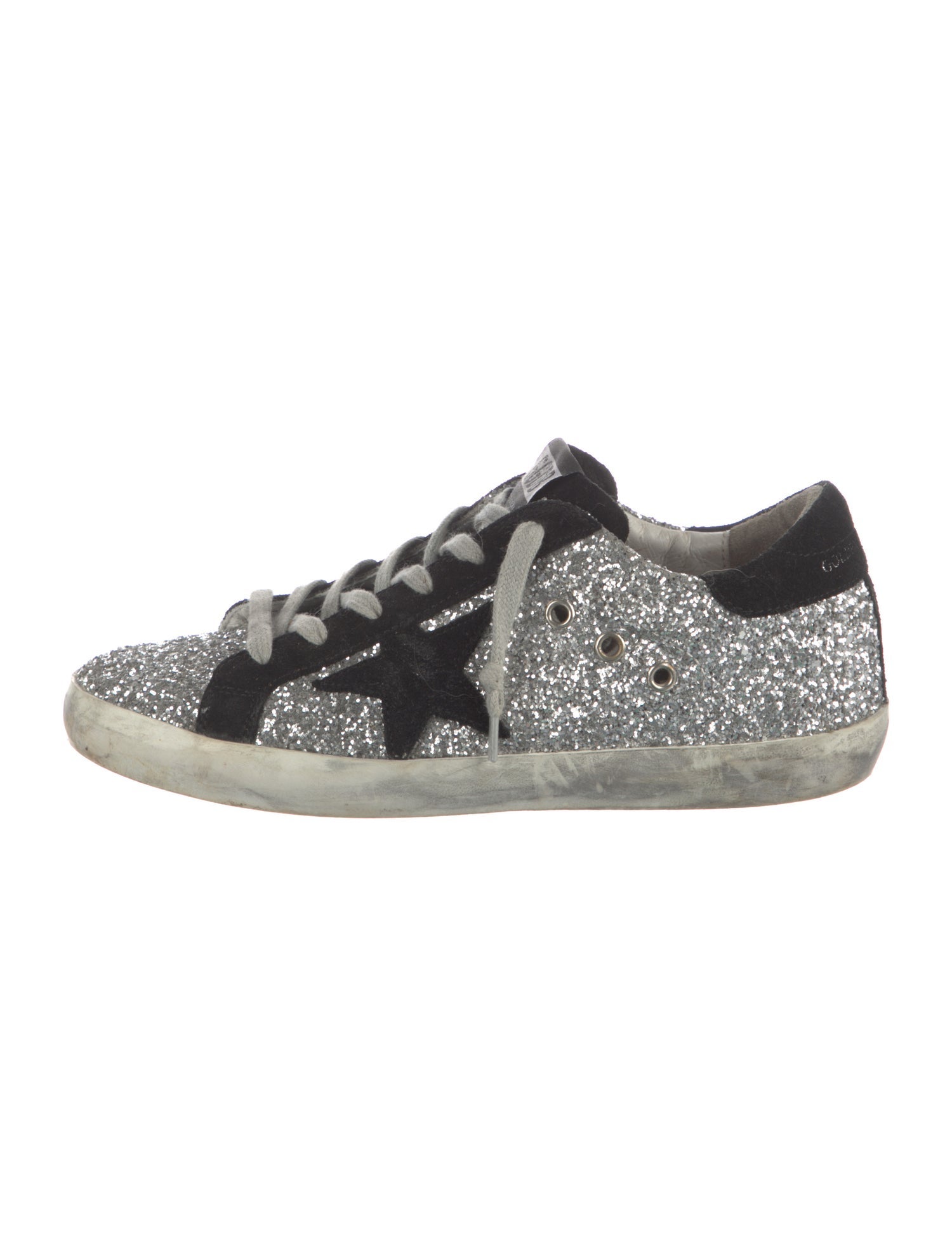 Golden Goose Glitter Colorblock Pattern Sneakers