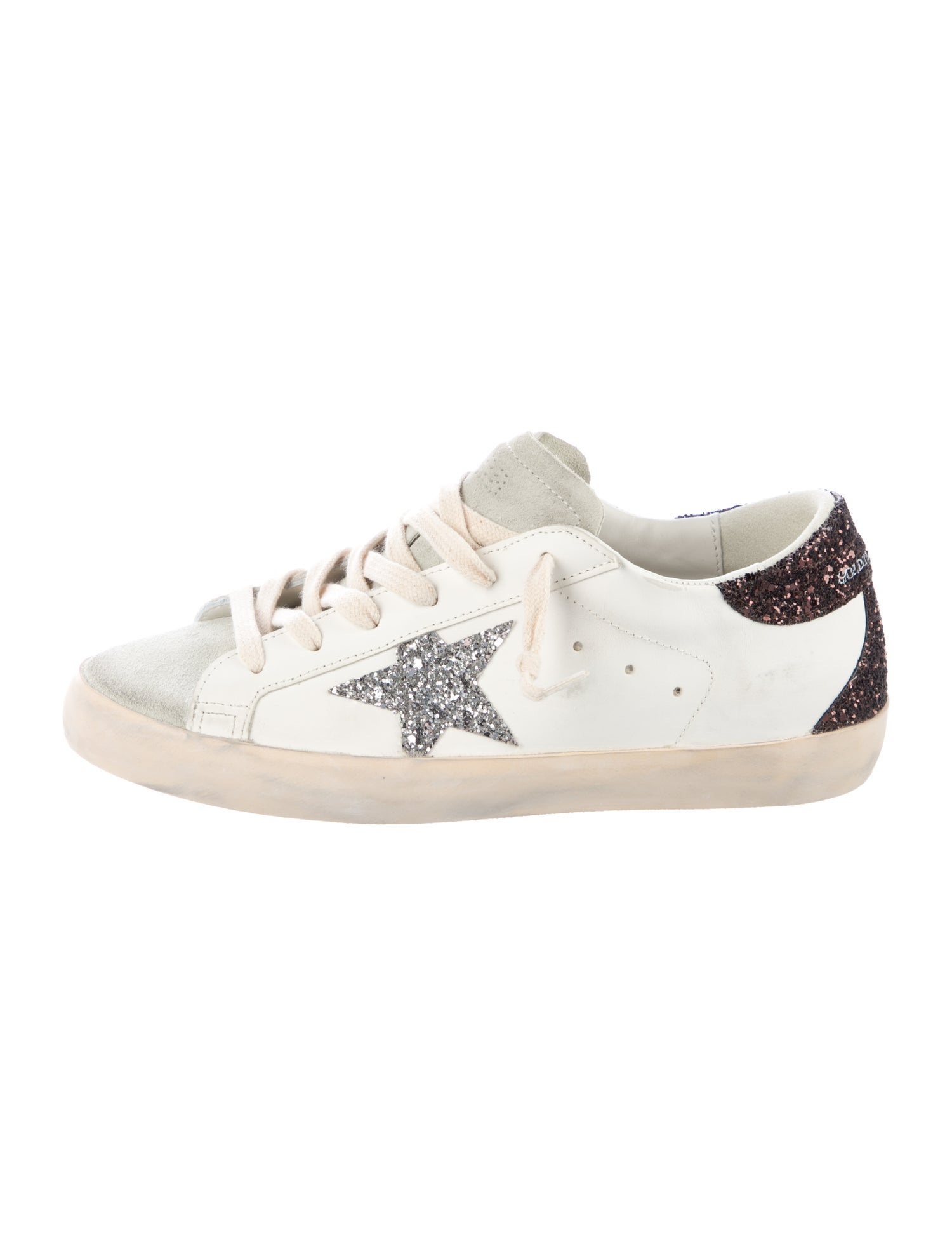 Golden Goose Leather Printed Sneakers