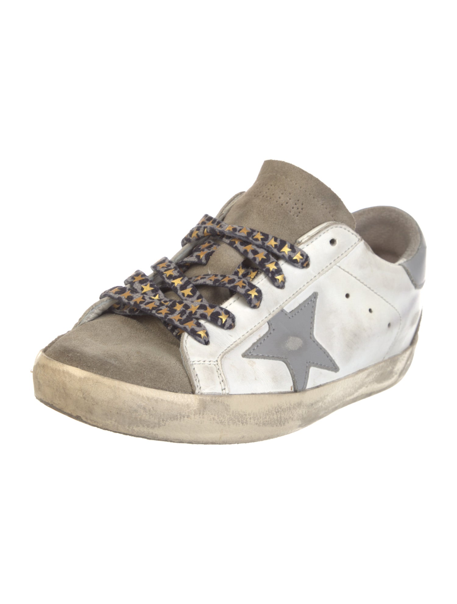 Golden Goose Leather Graphic Print Sneakers