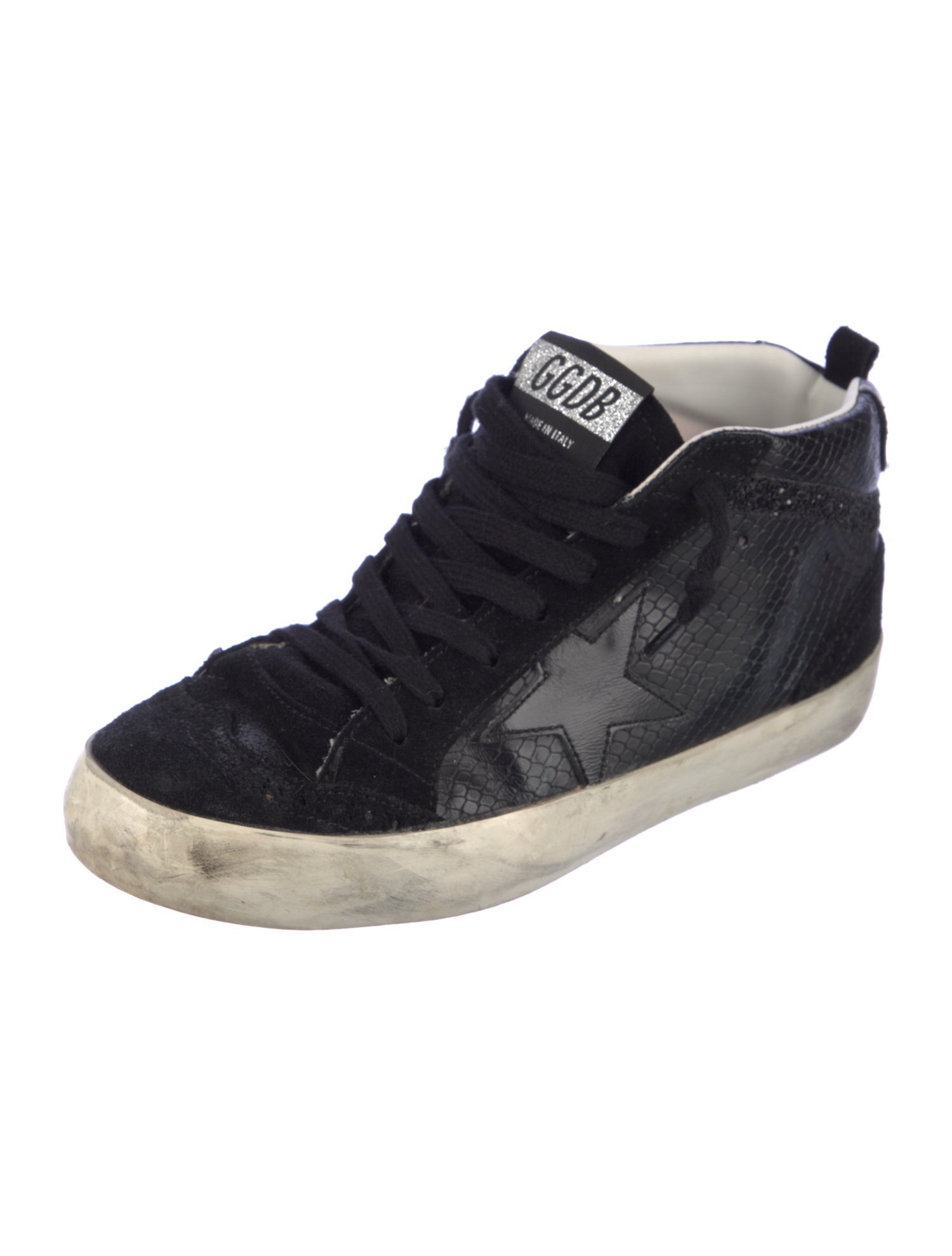 Golden Goose Leather Animal Print Sneakers