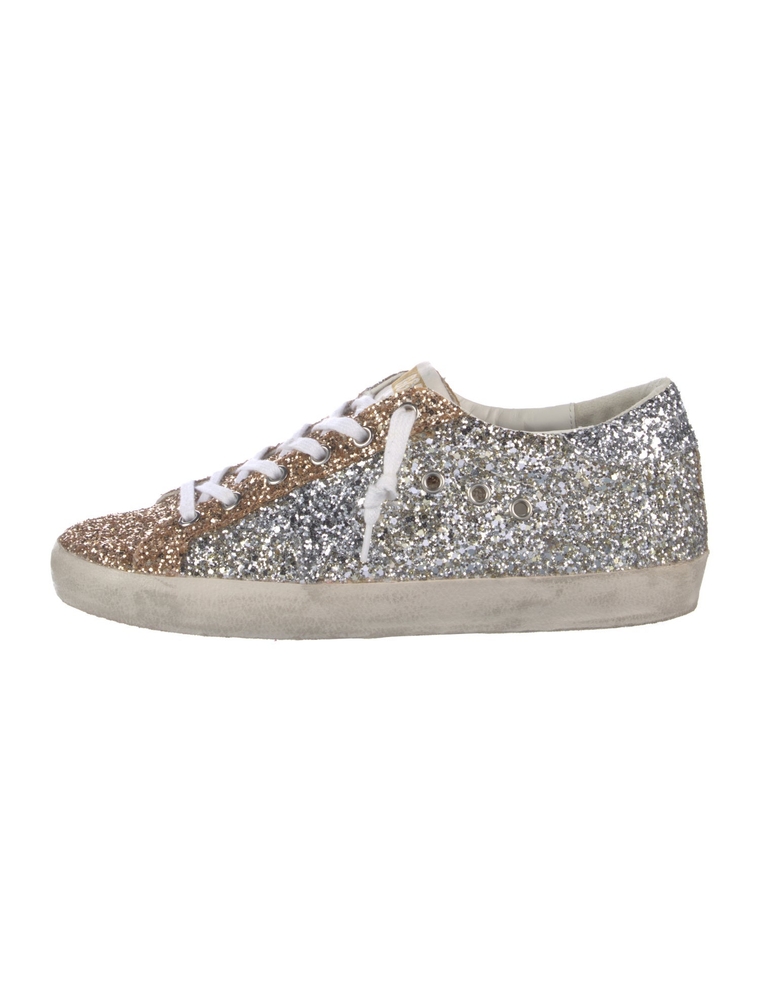Golden Goose Glitter Colorblock Pattern Sneakers