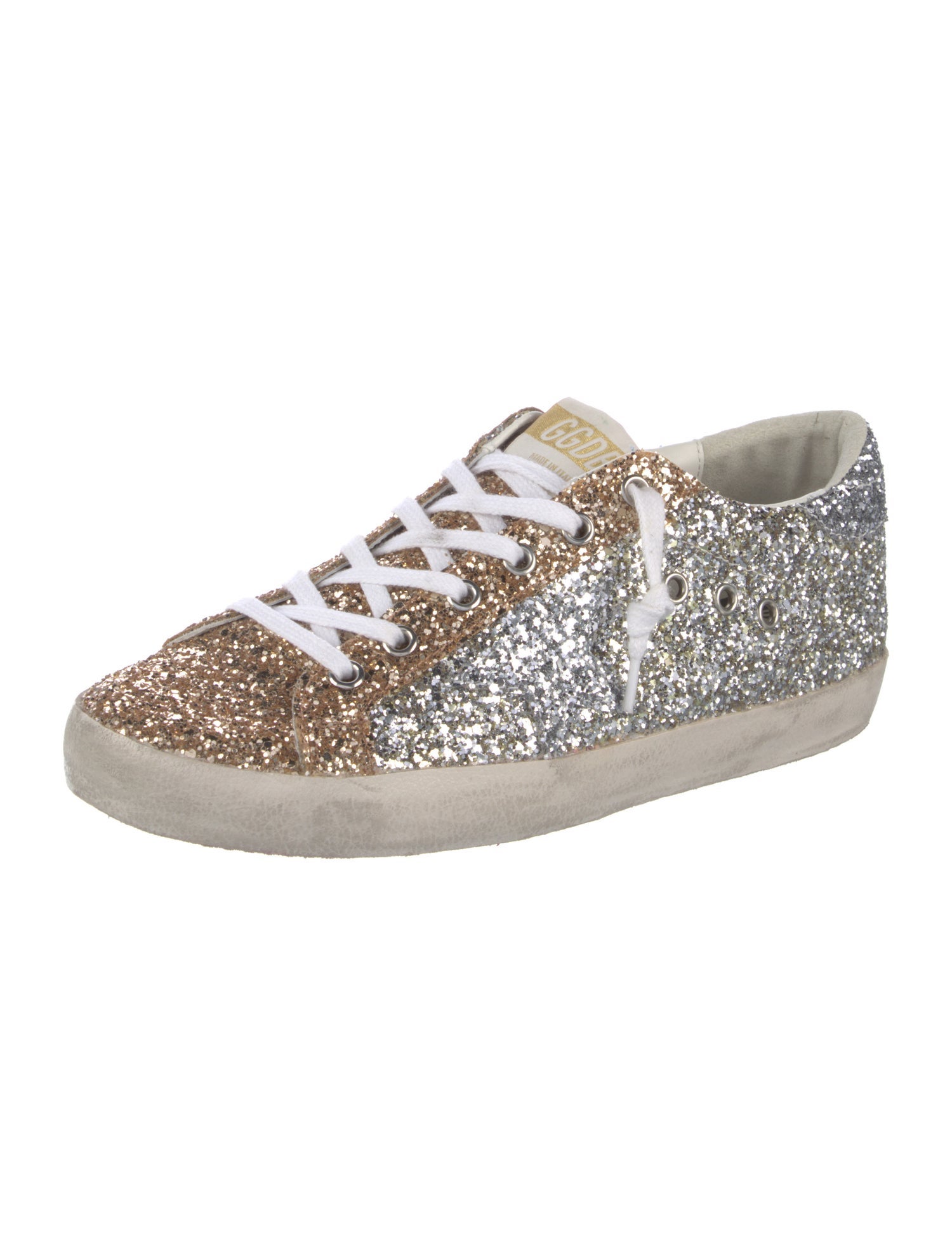 Golden Goose Glitter Colorblock Pattern Sneakers