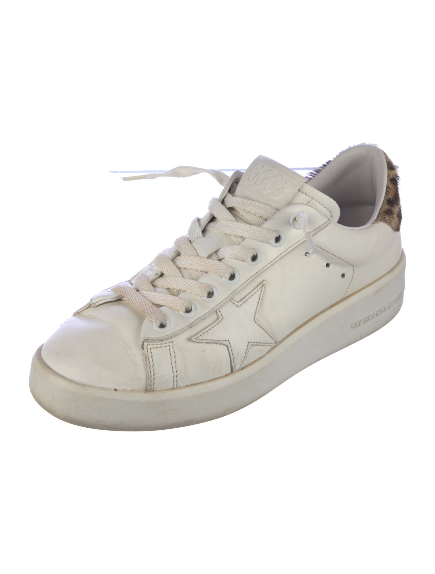 Golden Goose Leather Animal Print Sneakers