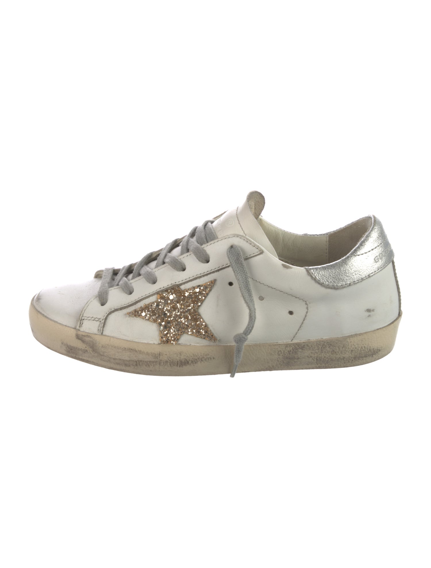 Golden Goose Leather Graphic Print Sneakers