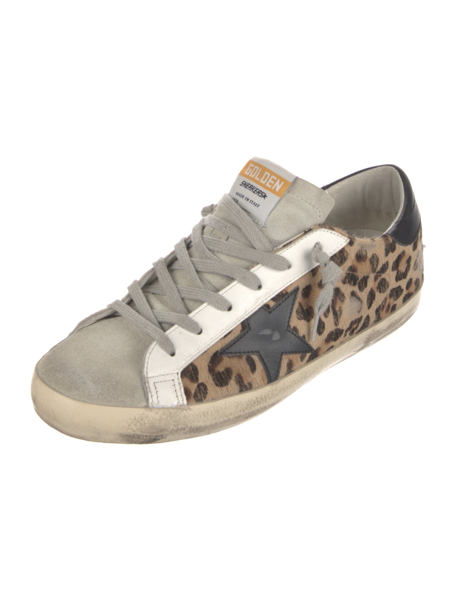 Golden Goose Ponyhair Animal Print Sneakers
