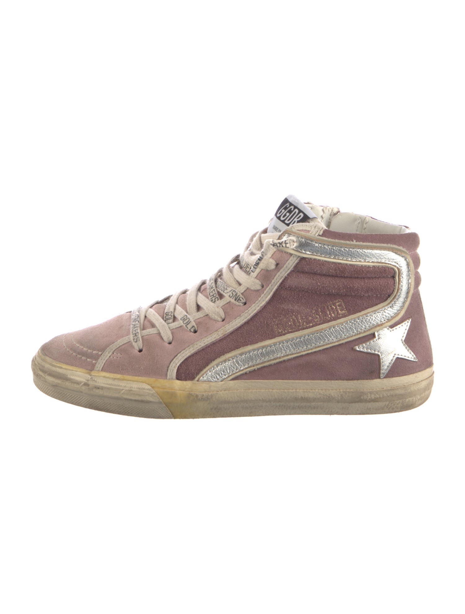 Golden Goose Suede Colorblock Pattern Sneakers