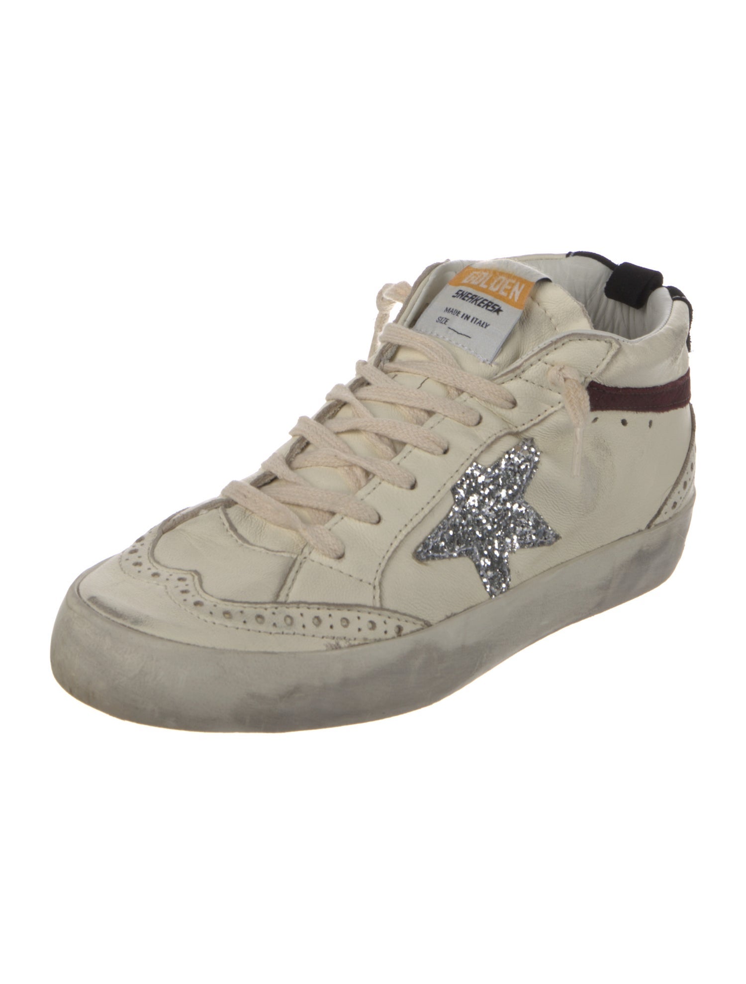 Golden Goose Leather Printed Sneakers