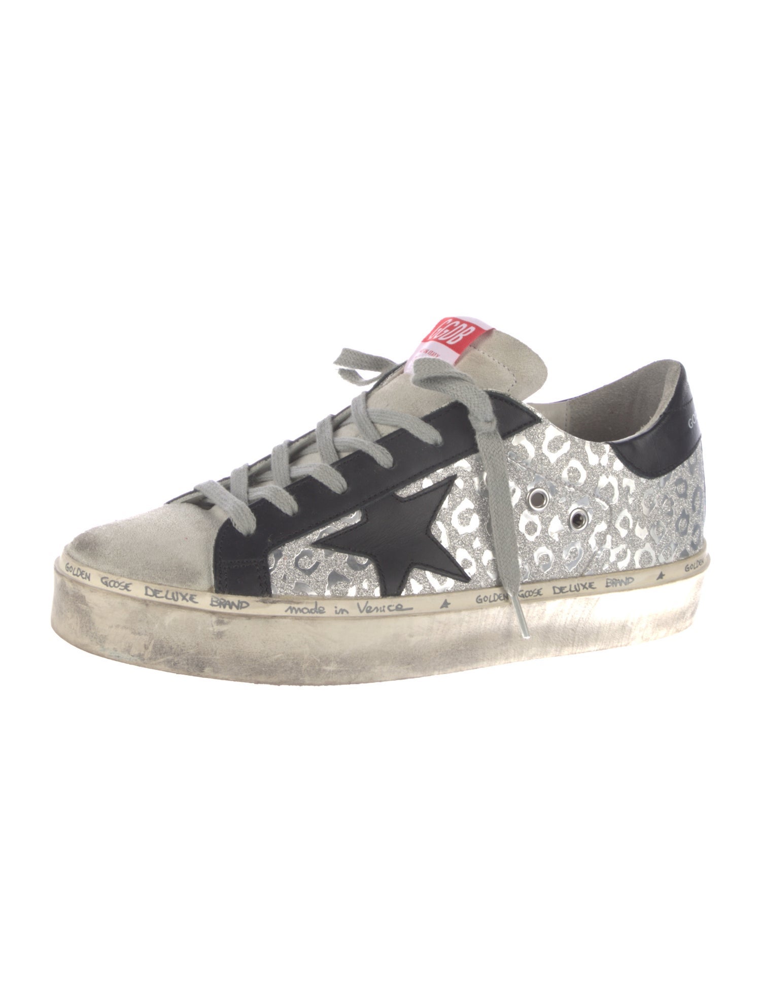 Golden Goose Leather Colorblock Pattern Sneakers