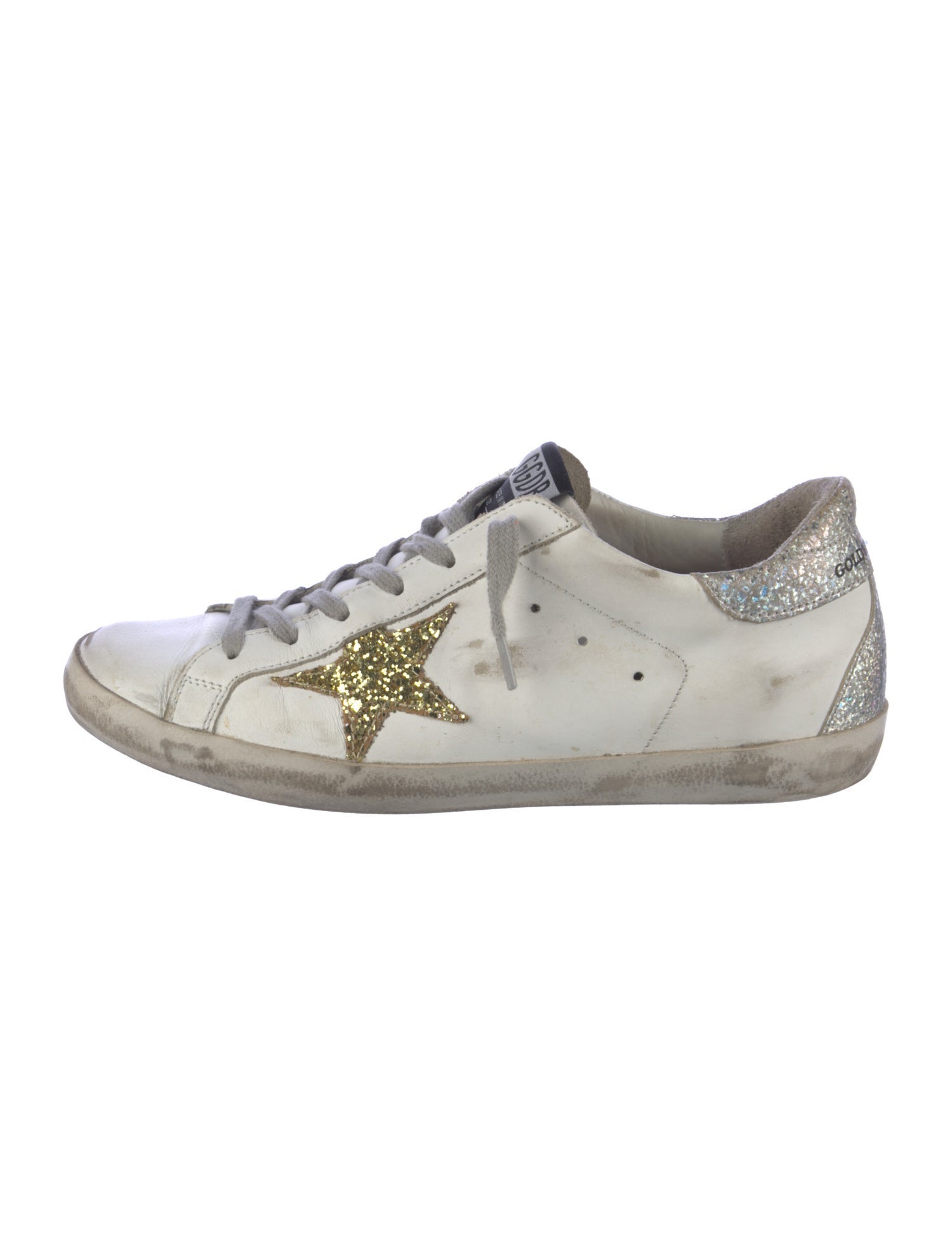 Golden Goose Leather Colorblock Pattern Sneakers