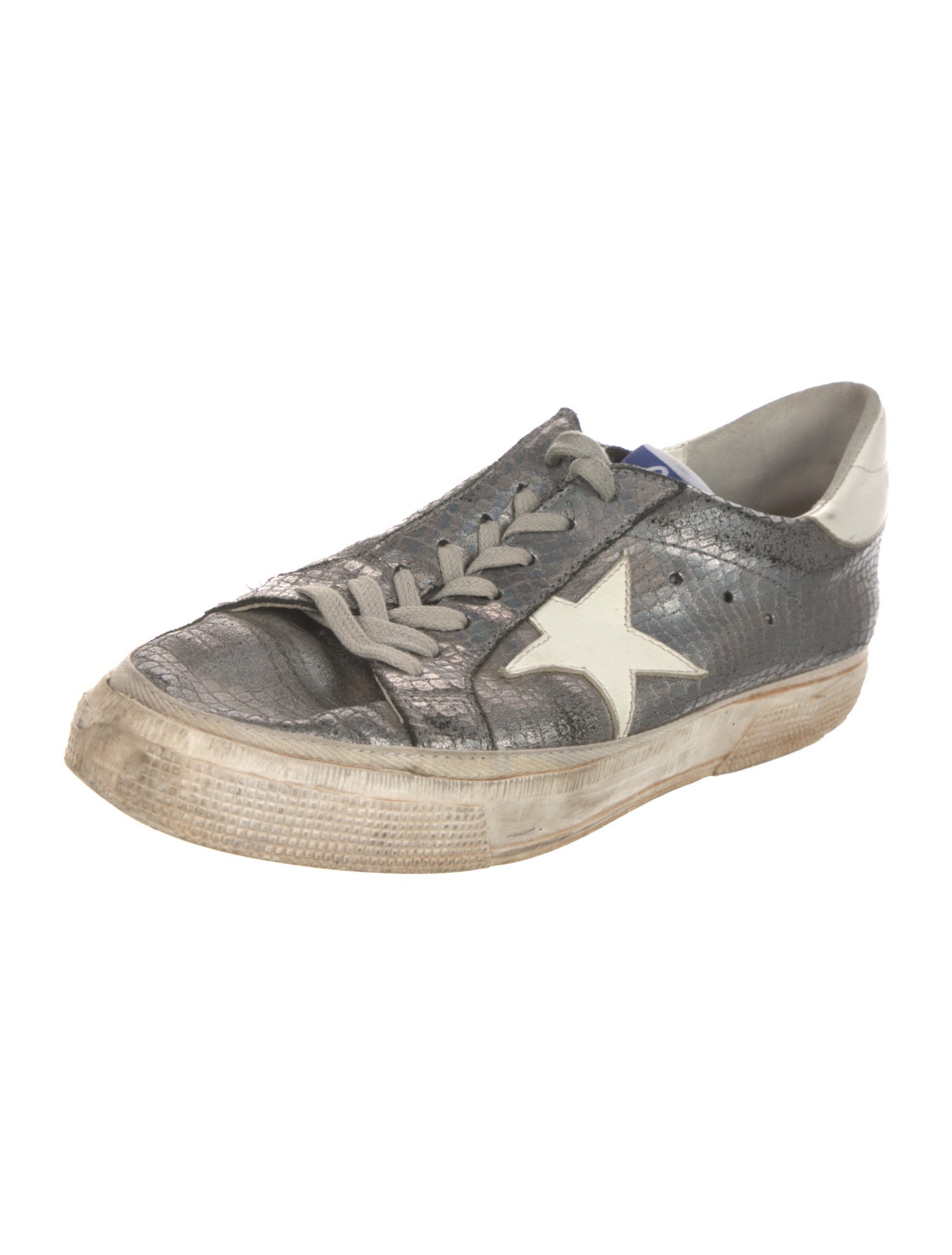 Golden Goose Leather Animal Print Sneakers