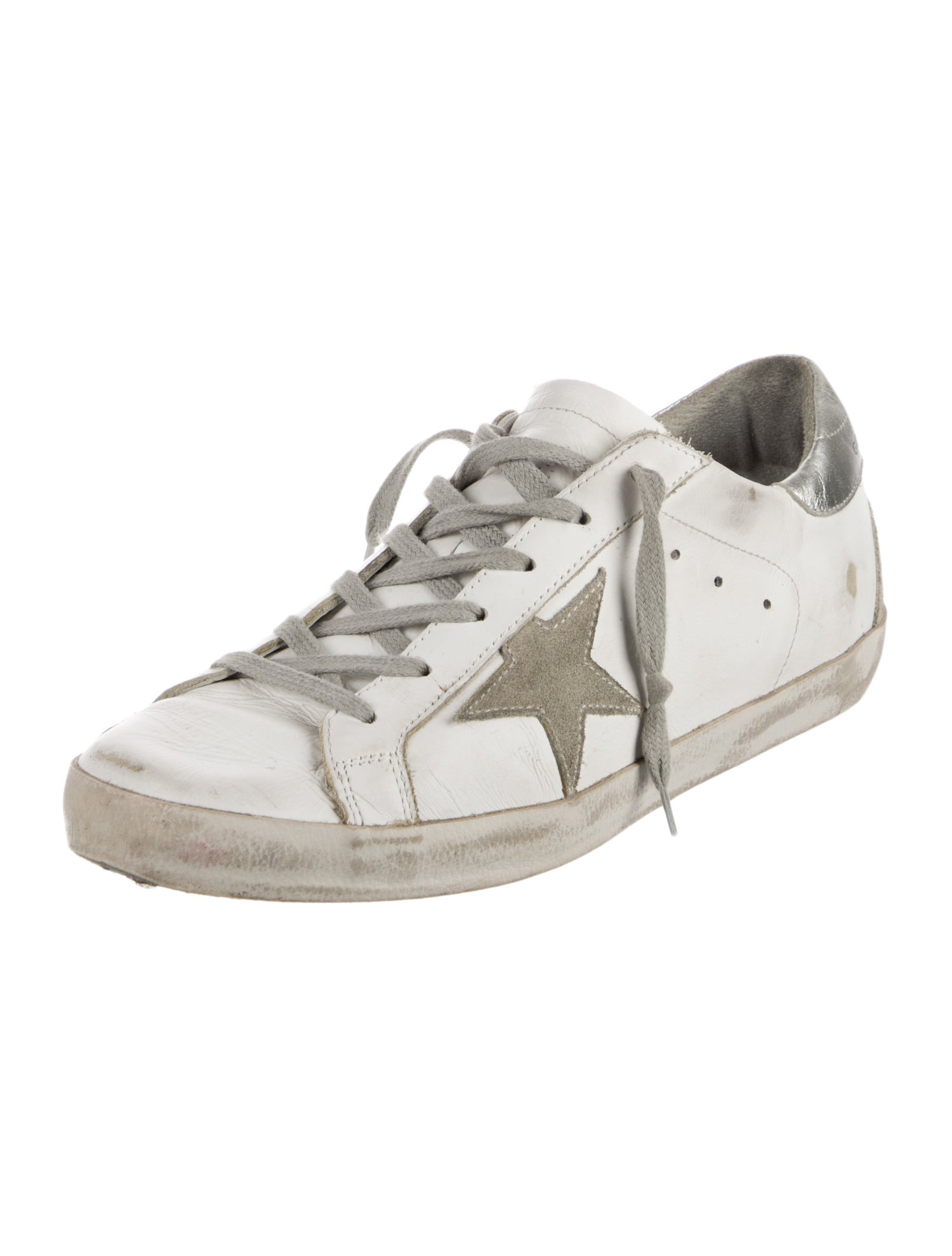 Golden Goose Leather Graphic Print Sneakers
