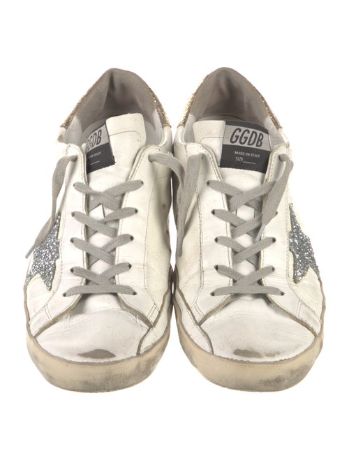Golden Goose Leather Glitter Accents Sneakers