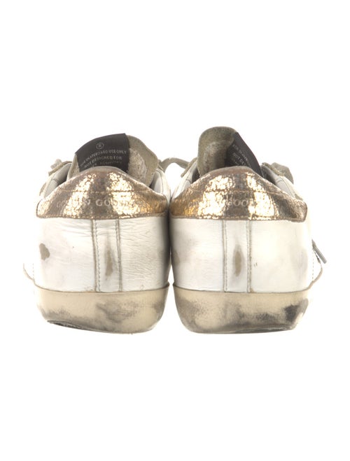 Golden Goose Leather Glitter Accents Sneakers