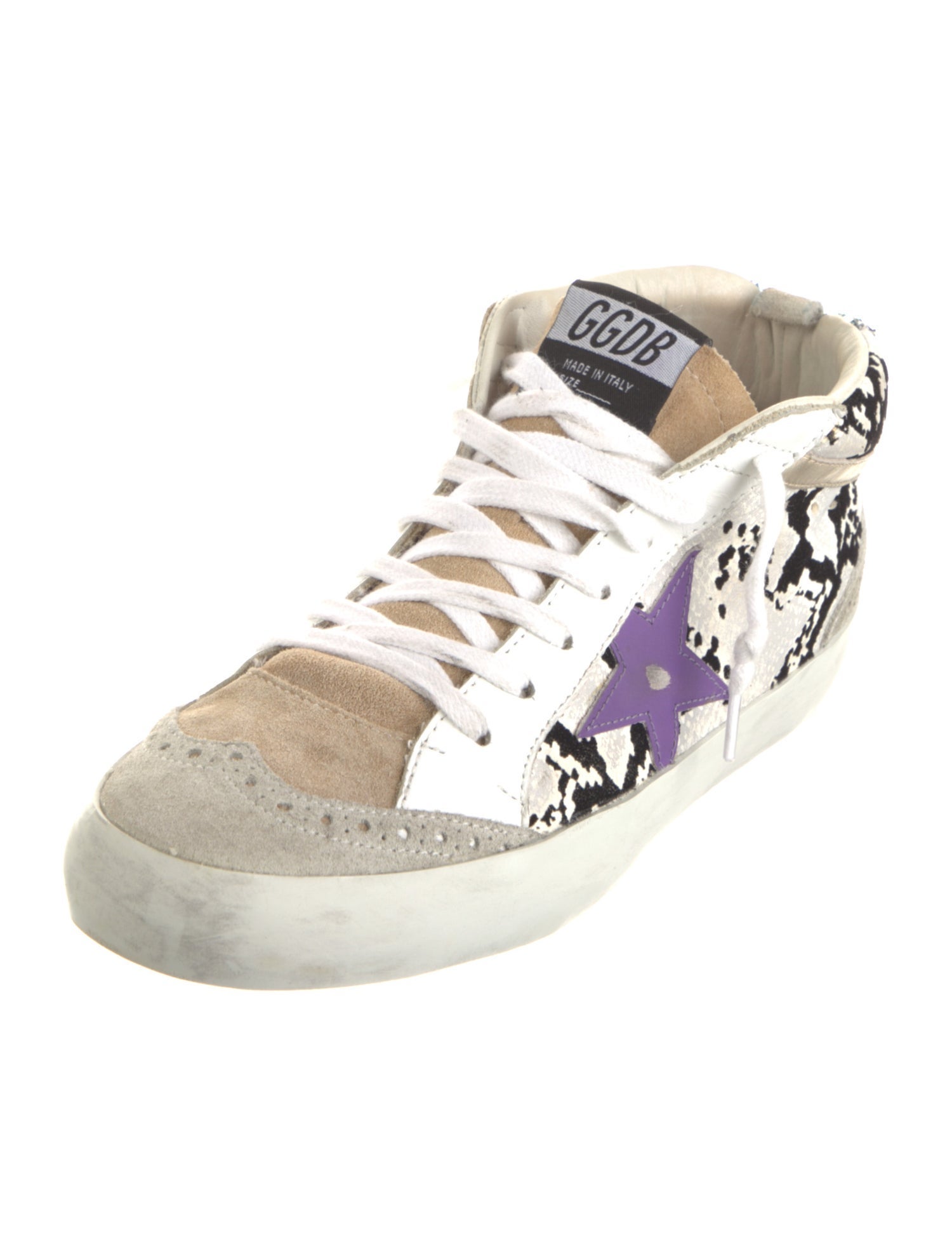 Golden Goose Leather Printed Sneakers