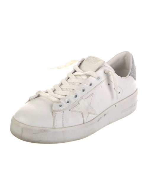 Golden Goose Leather Glitter Accents Sneakers