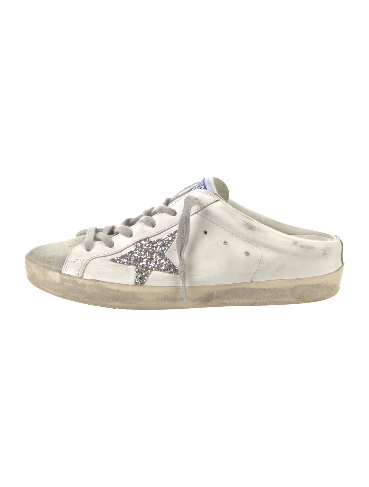 Golden Goose Leather Glitter Accents Sneakers