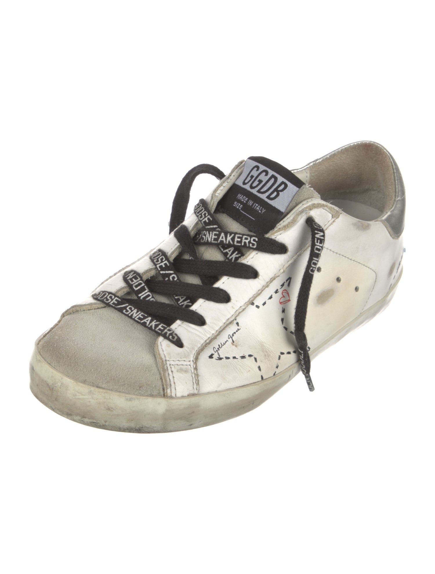 Golden Goose Leather Colorblock Pattern Sneakers