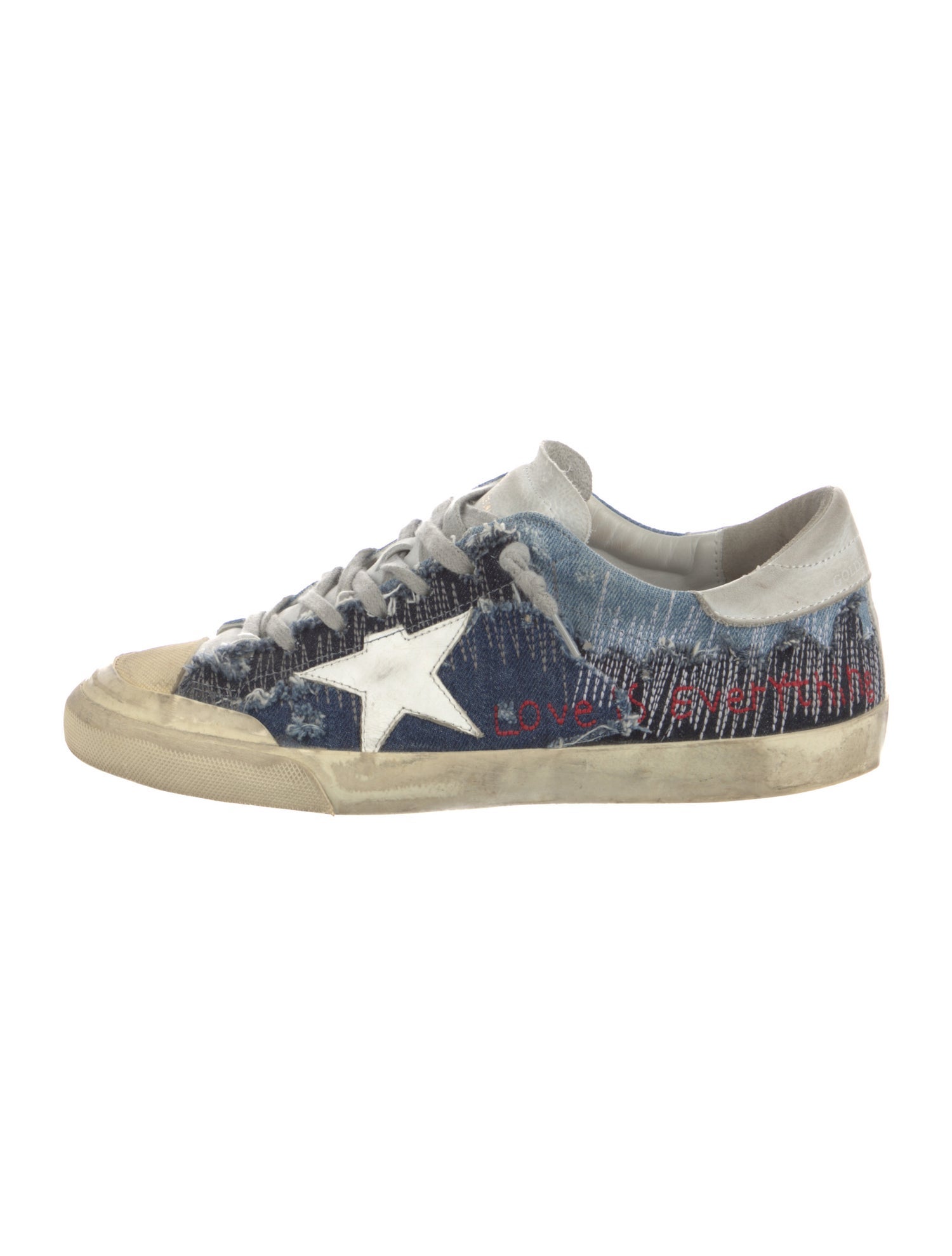 Golden Goose Denim Printed Sneakers