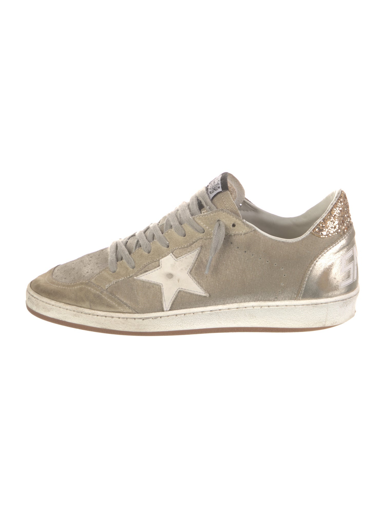 Golden Goose Suede Colorblock Pattern Sneakers