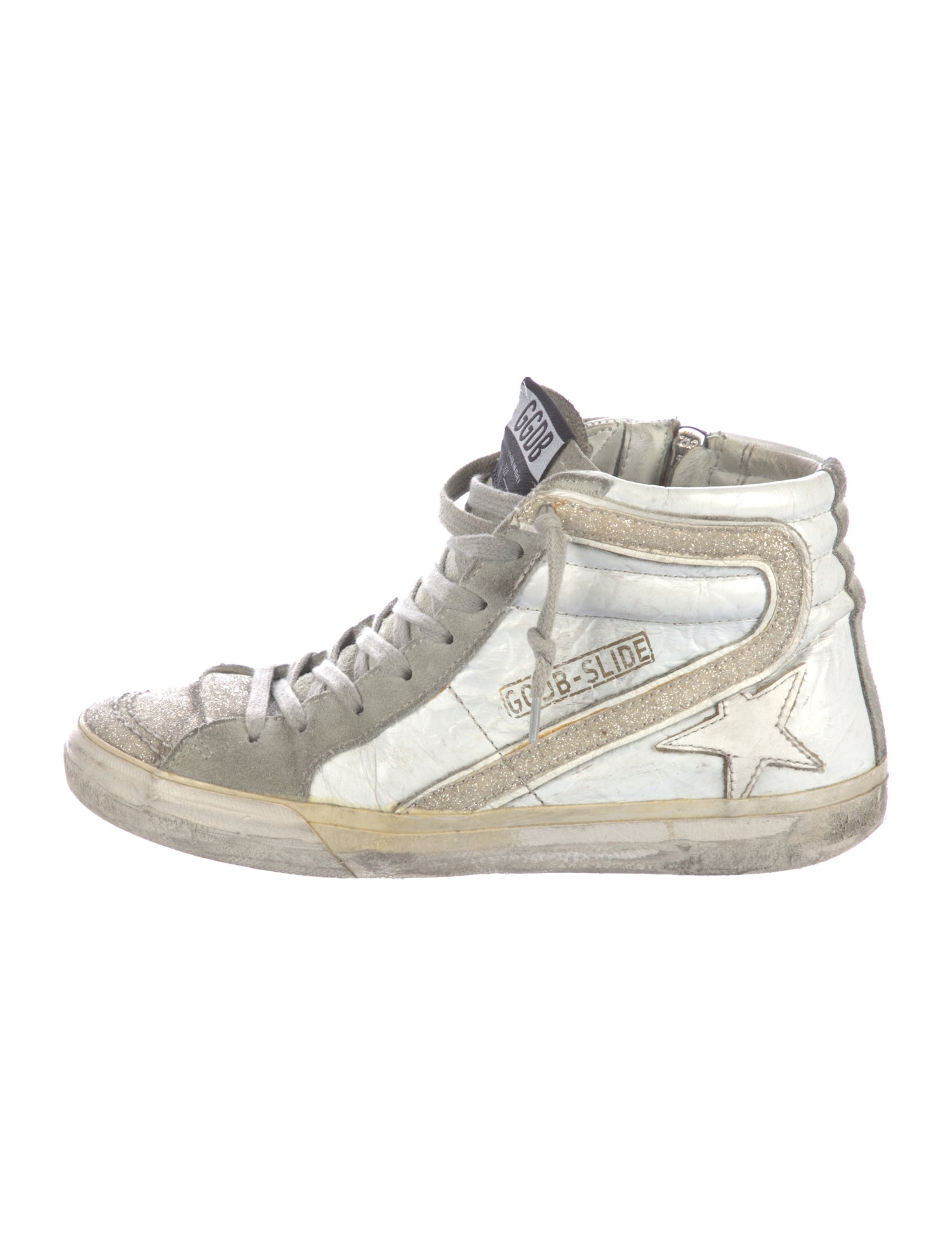 Golden Goose Leather Printed Sneakers