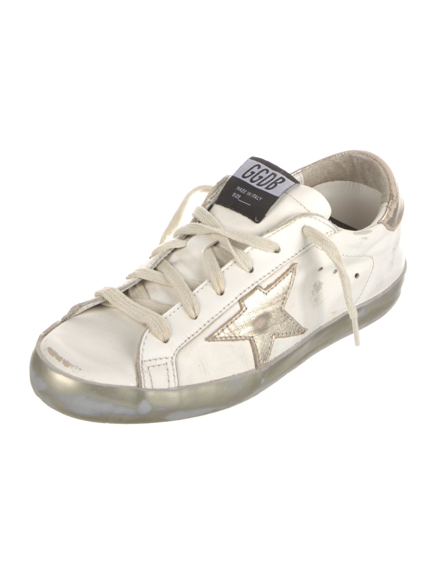 Golden Goose Leather Printed Sneakers