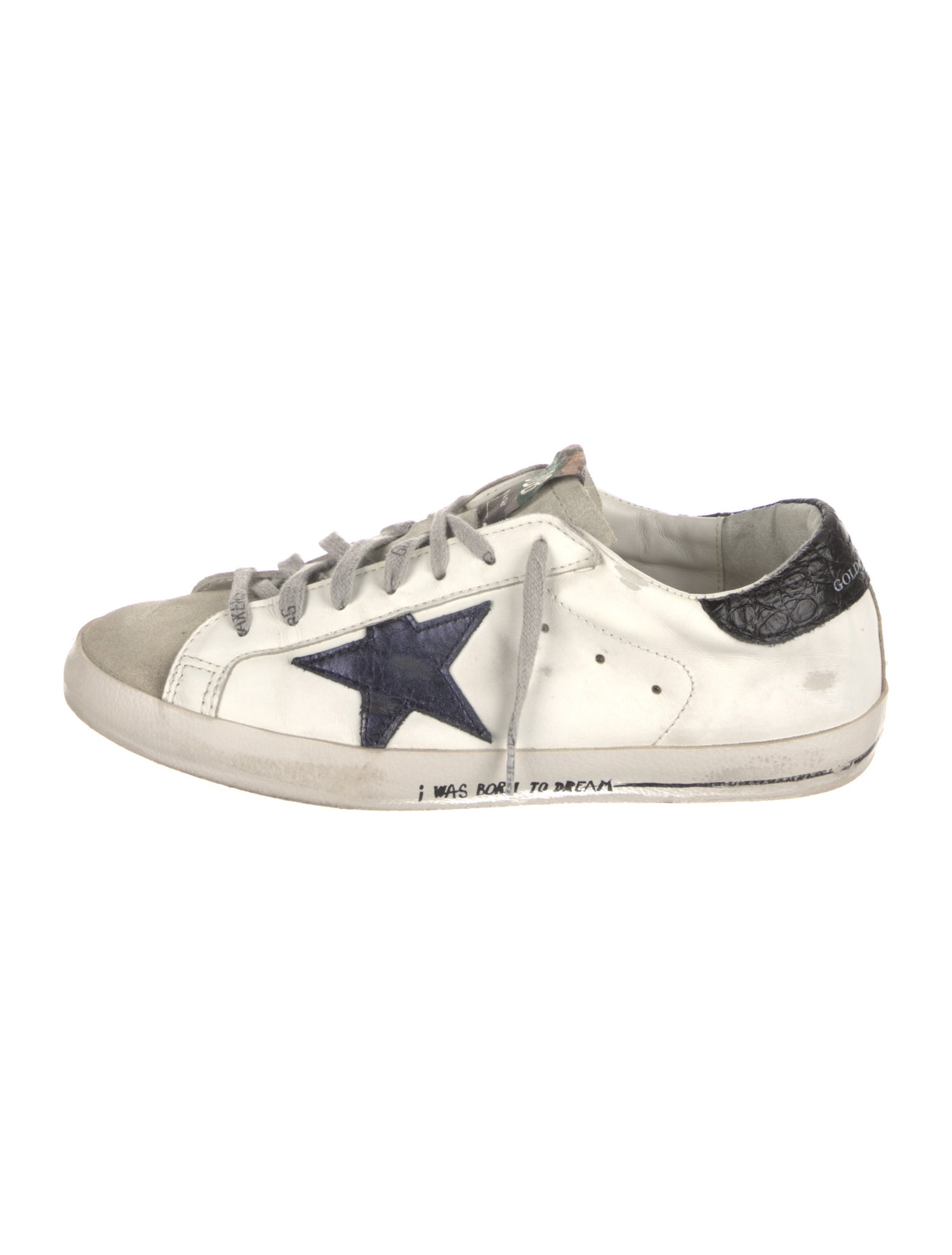 Golden Goose Leather Colorblock Pattern Sneakers