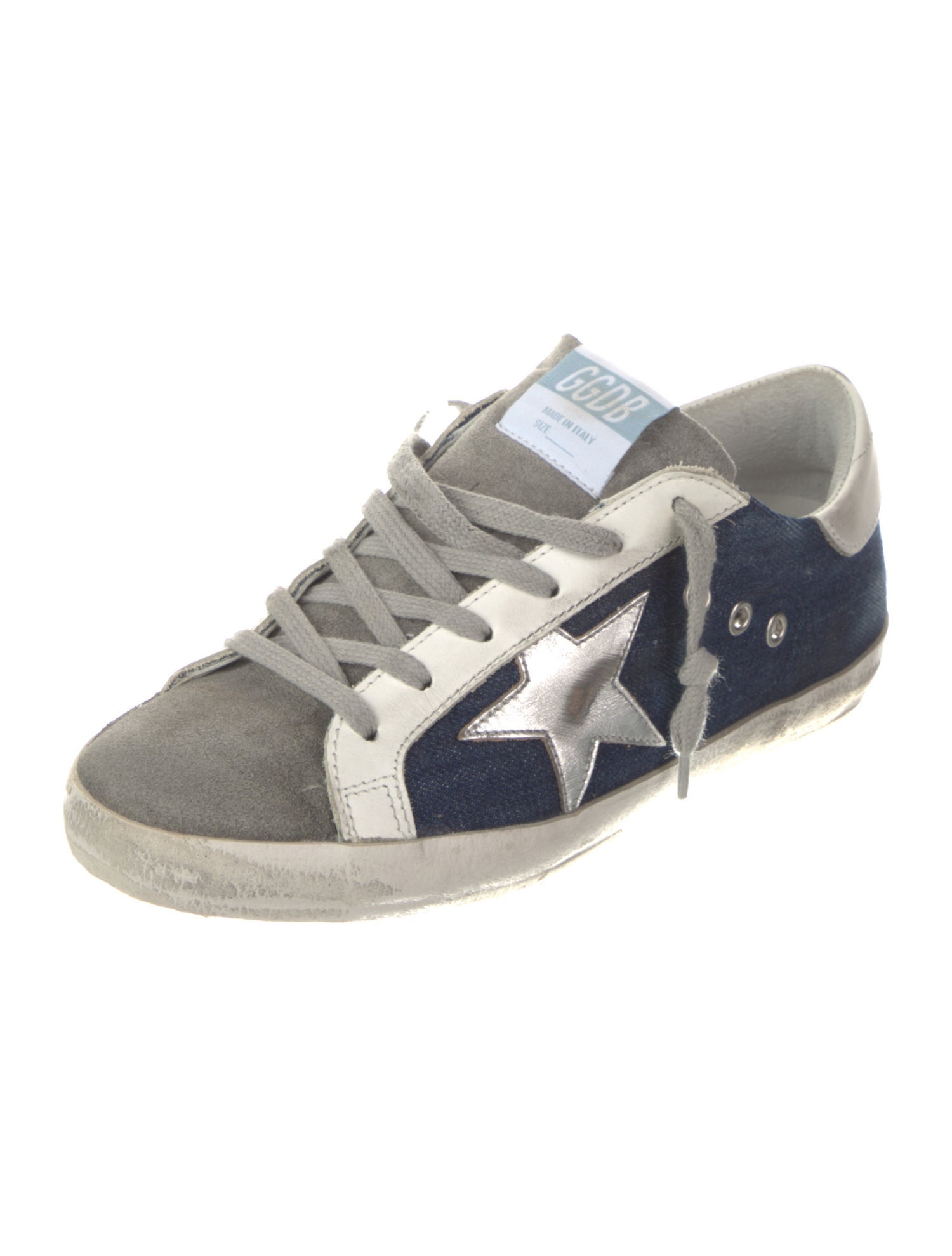 Golden Goose Denim Colorblock Pattern Sneakers