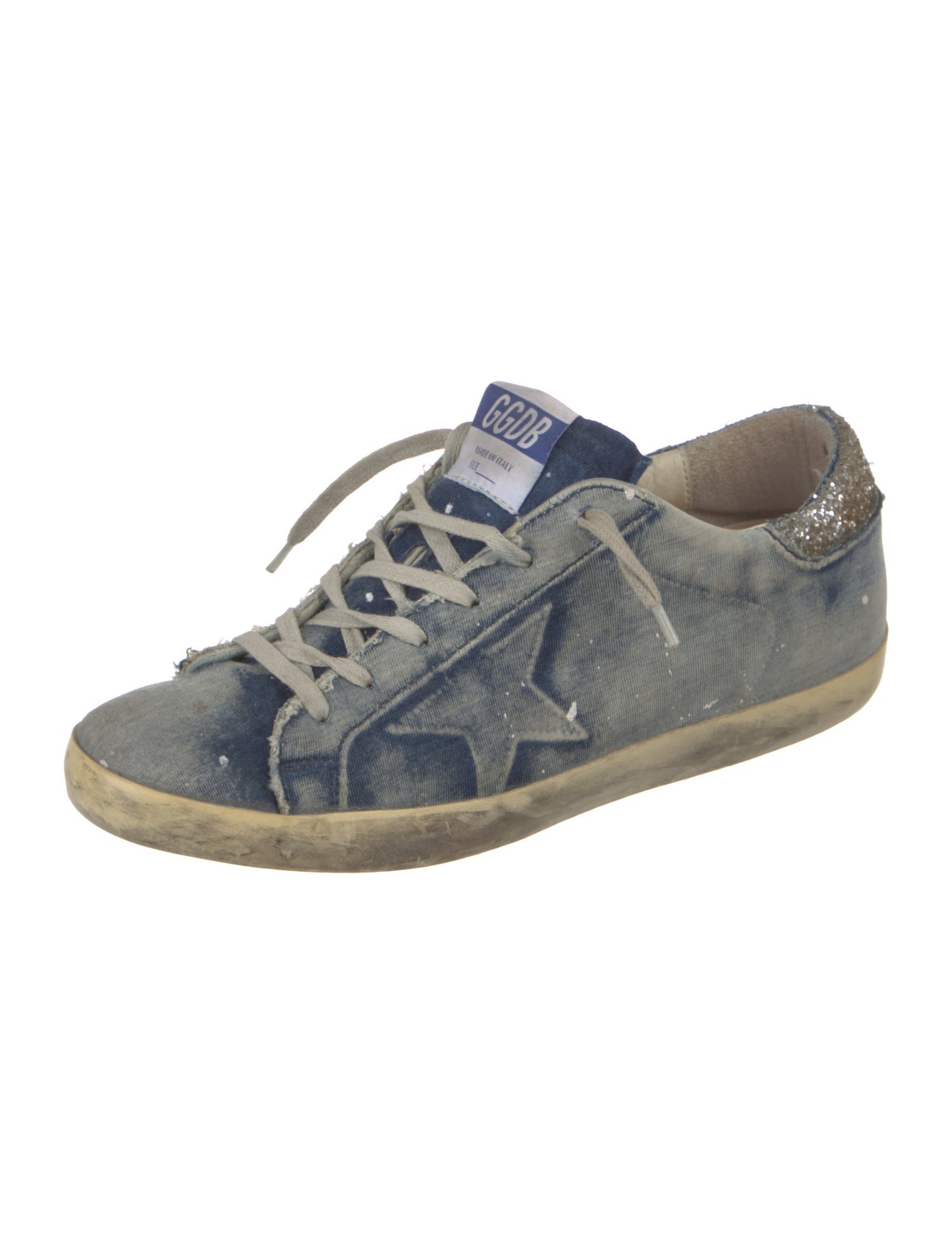 Golden Goose Denim Printed Sneakers