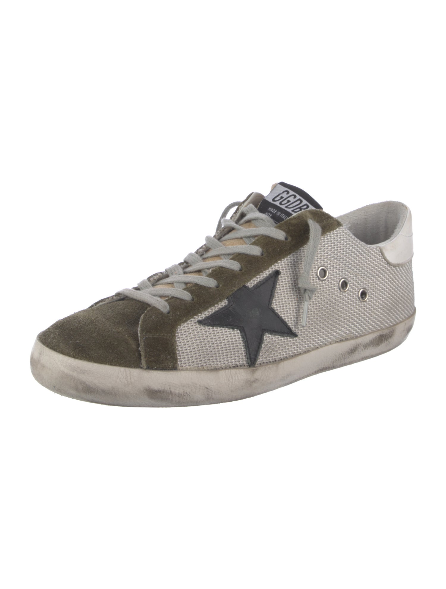 Golden Goose Suede Colorblock Pattern Sneakers