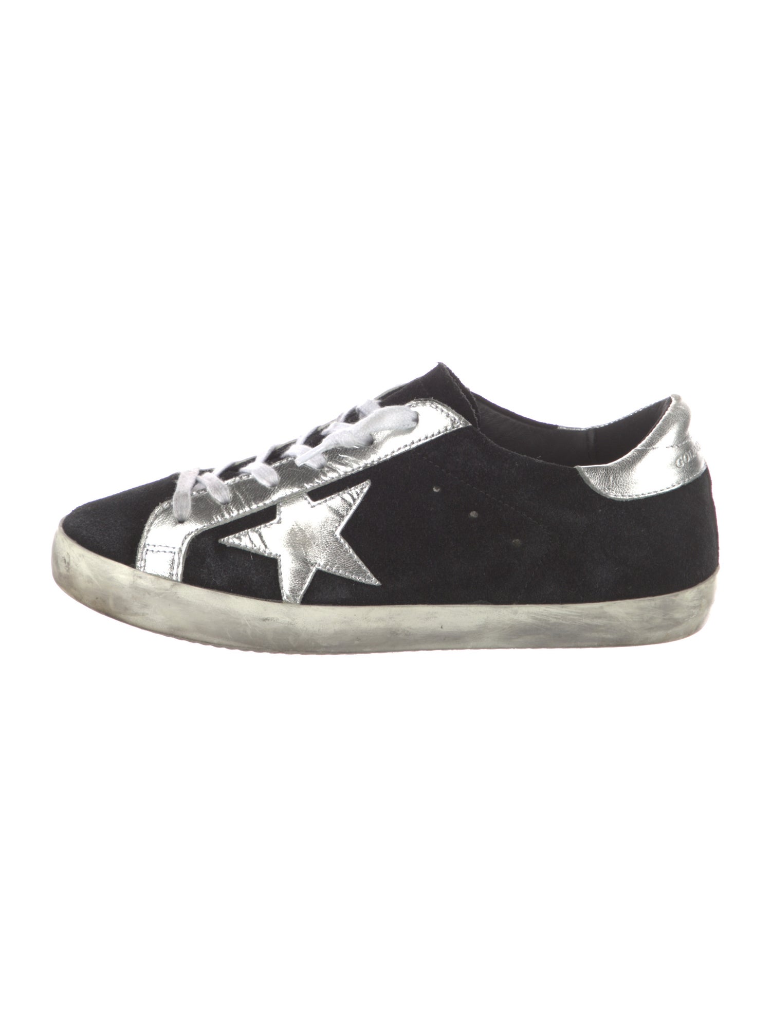 Golden Goose Suede Colorblock Pattern Sneakers