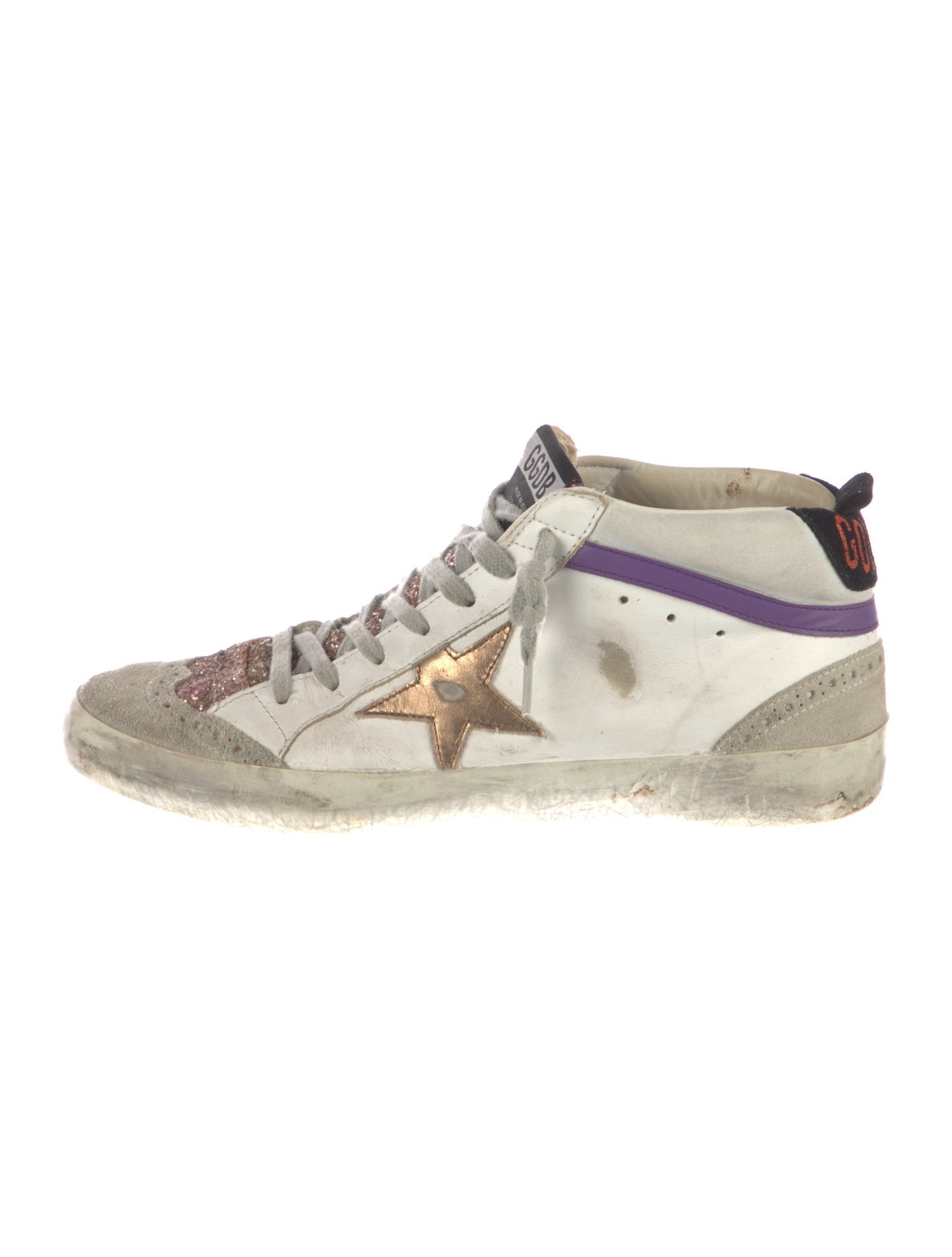 Golden Goose Leather Colorblock Pattern Sneakers