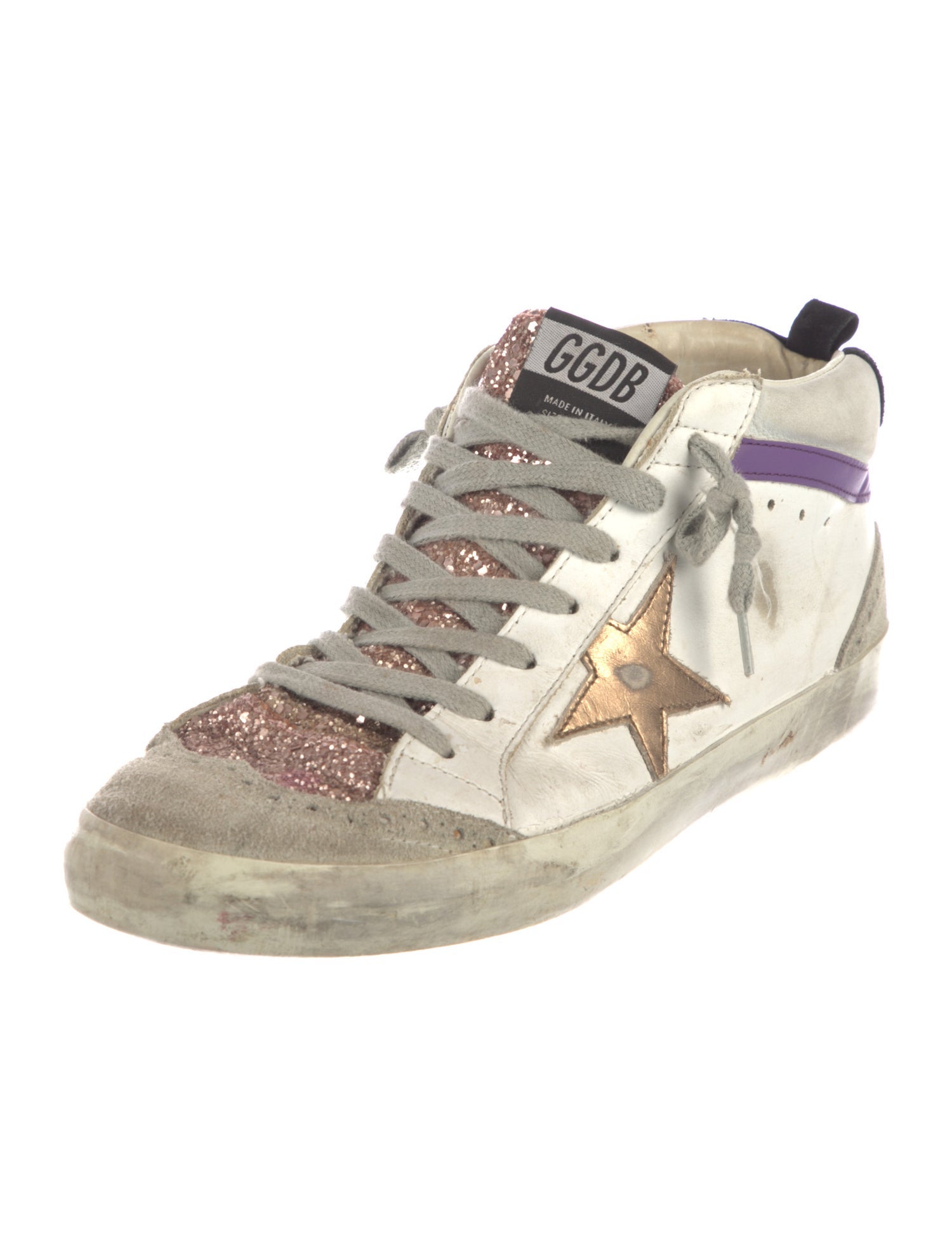Golden Goose Leather Colorblock Pattern Sneakers