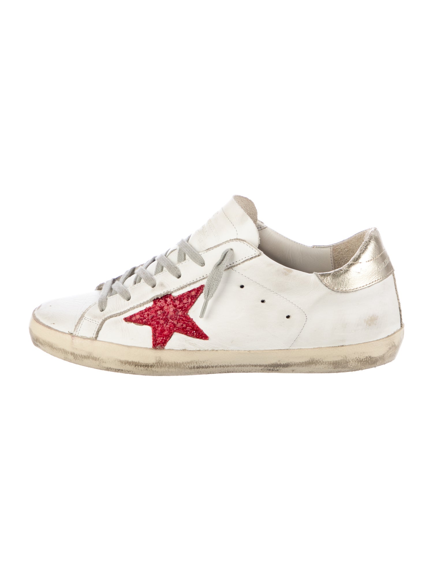 Golden Goose Leather Graphic Print Sneakers