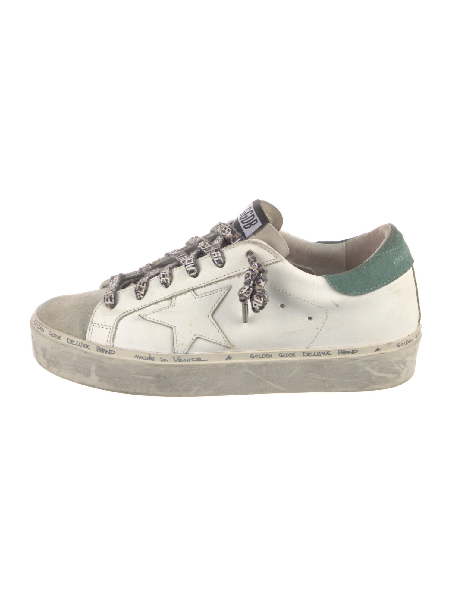 Golden Goose Leather Colorblock Pattern Sneakers
