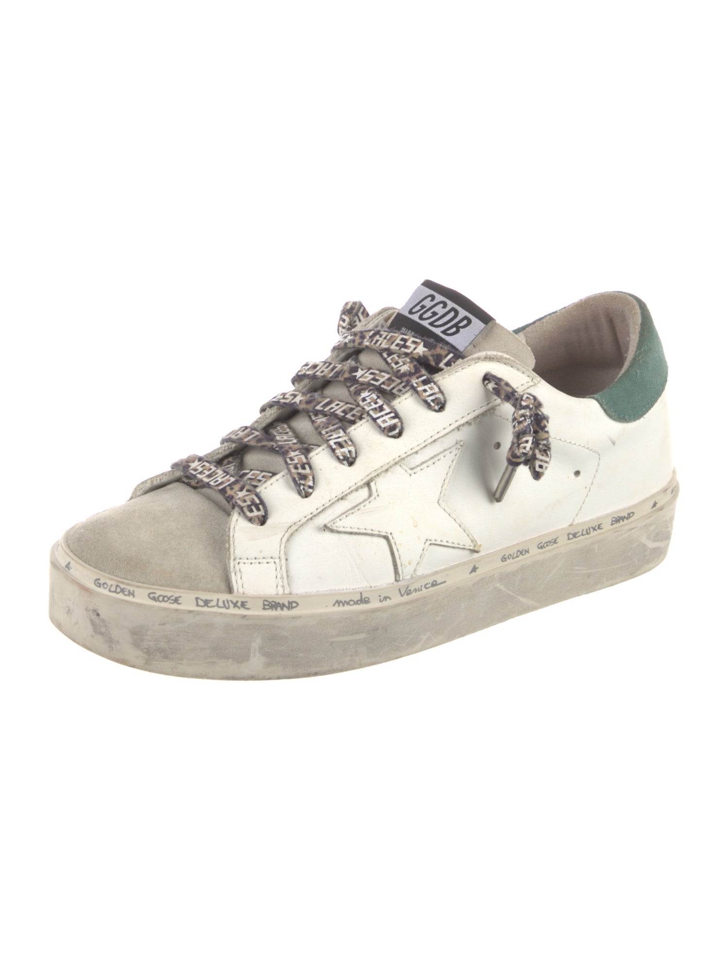 Golden Goose Leather Colorblock Pattern Sneakers