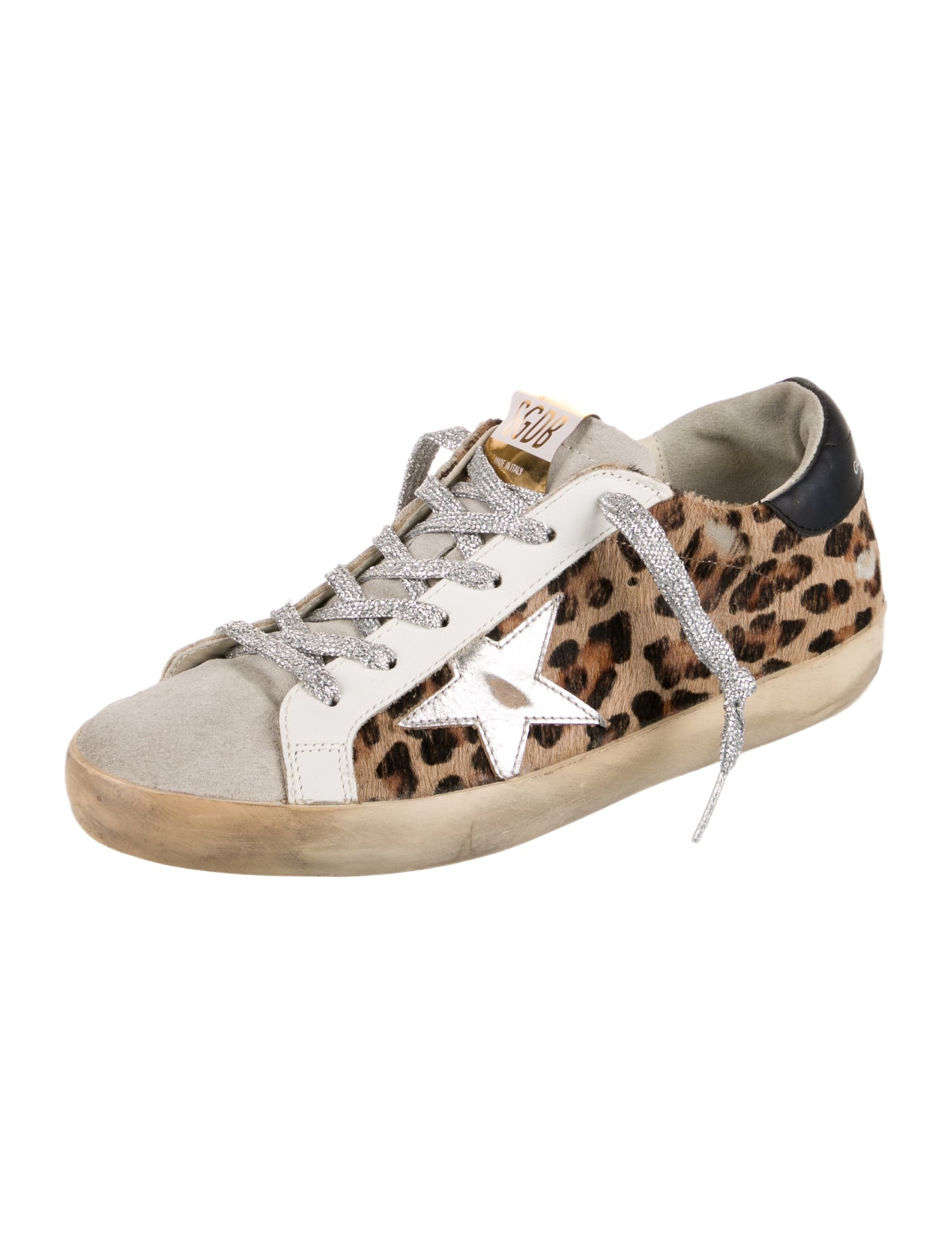 Golden Goose Ponyhair Animal Print Sneakers