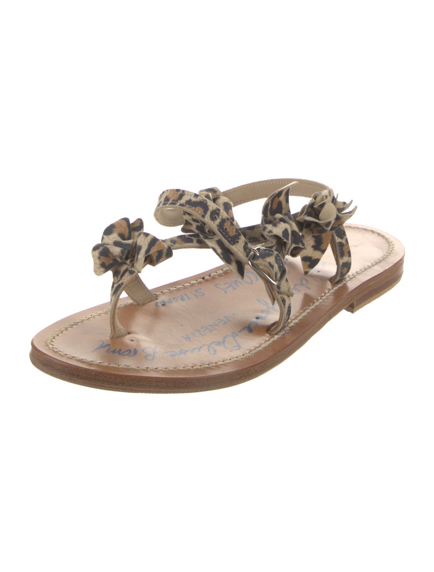 Golden Goose Suede Animal Print Slides