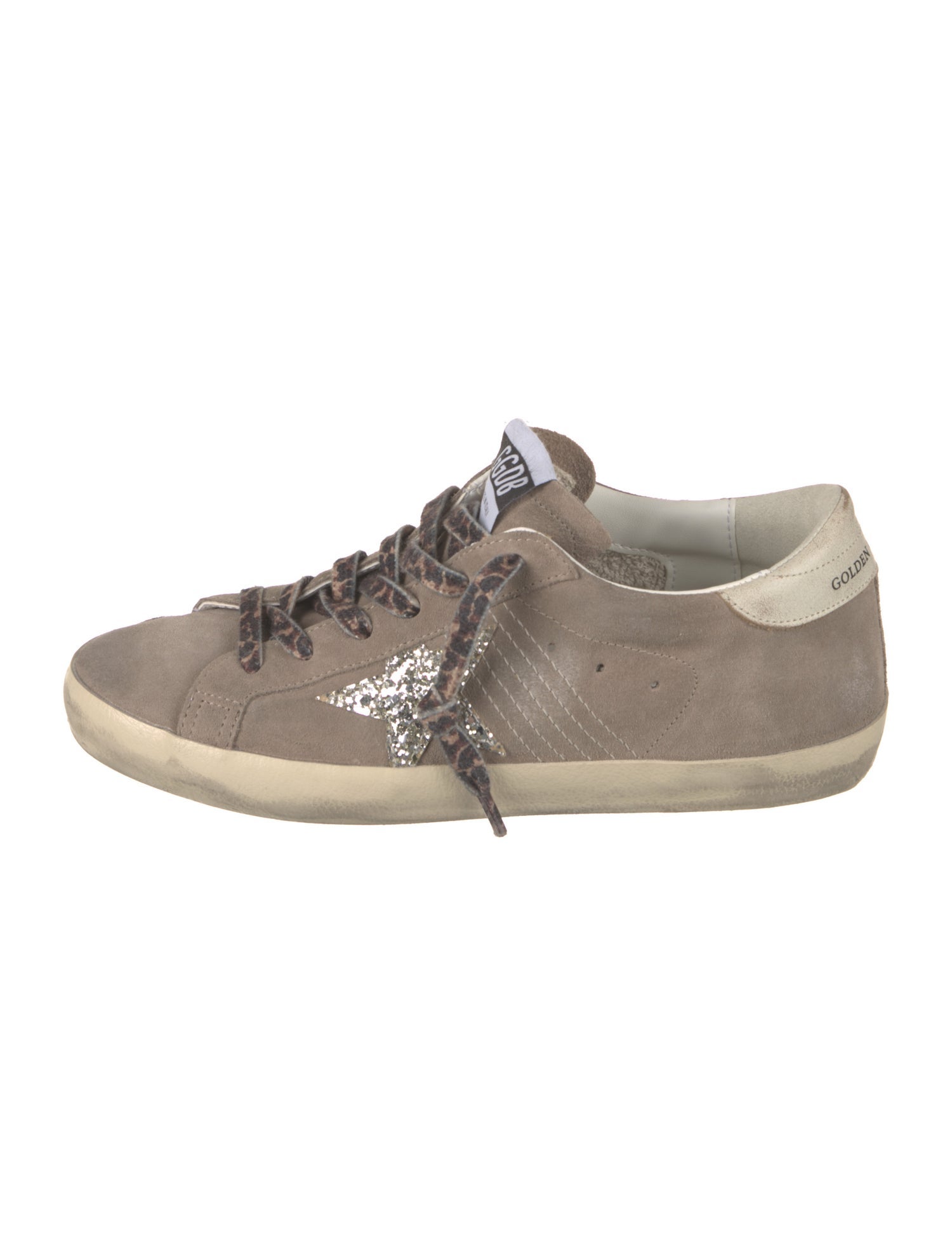 Golden Goose Suede Glitter Accents Sneakers