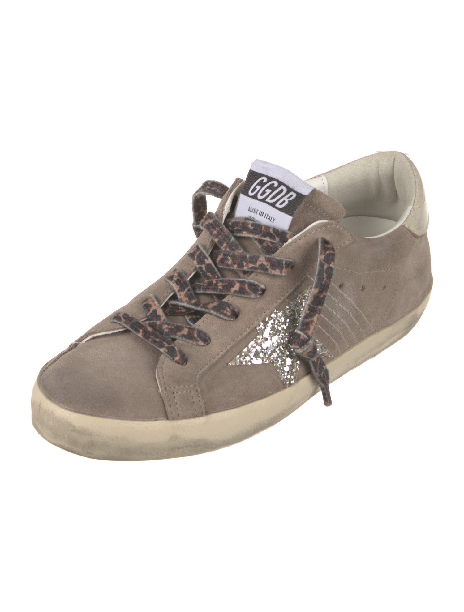 Golden Goose Suede Glitter Accents Sneakers