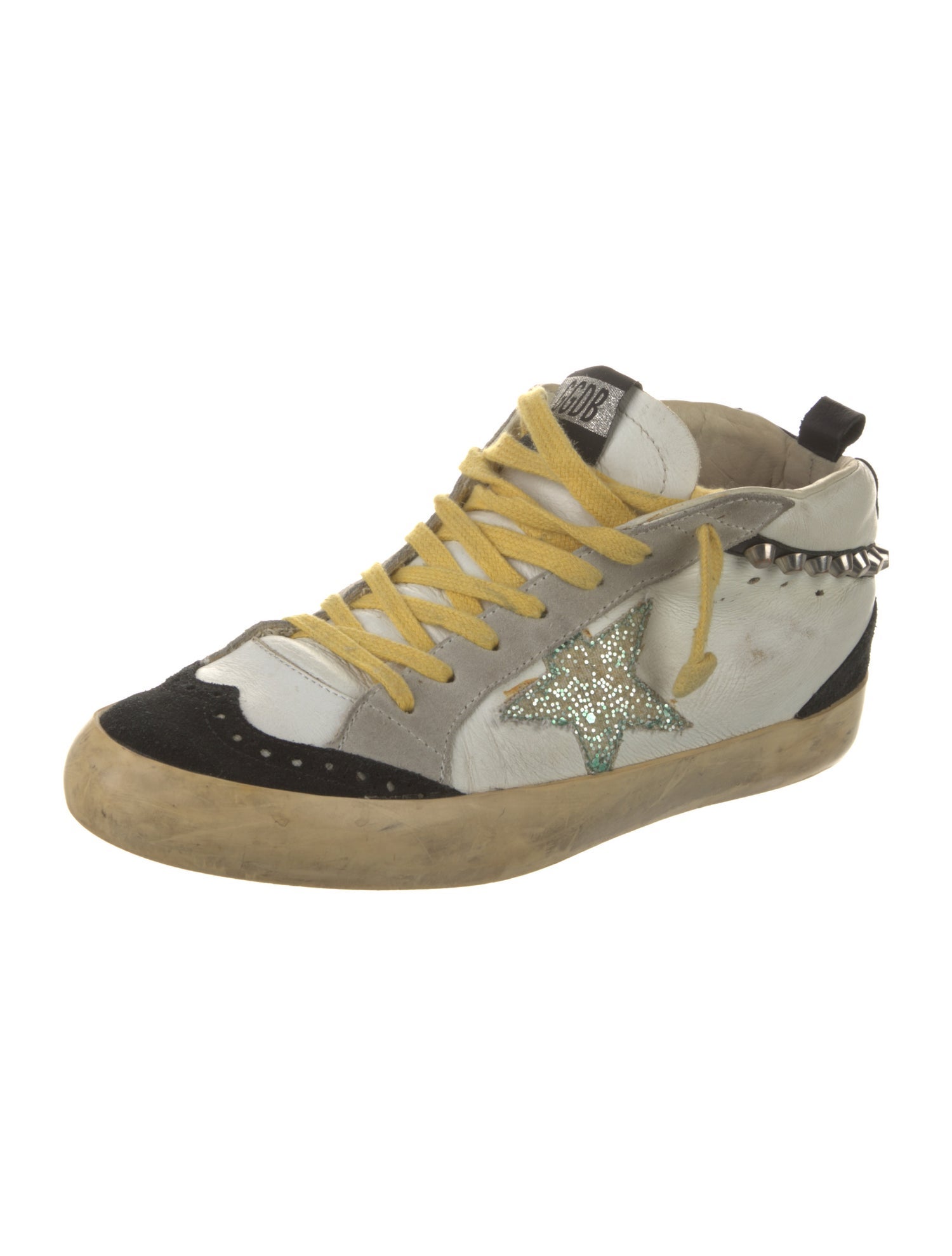 Golden Goose Leather Colorblock Pattern Sneakers