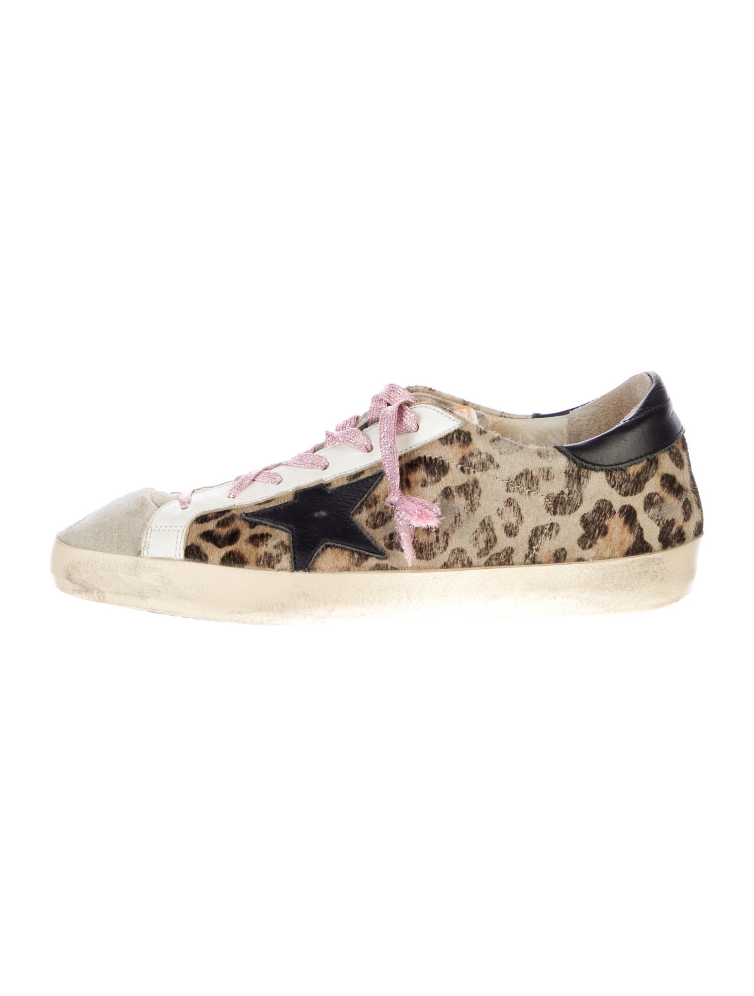 Golden Goose Ponyhair Animal Print Sneakers