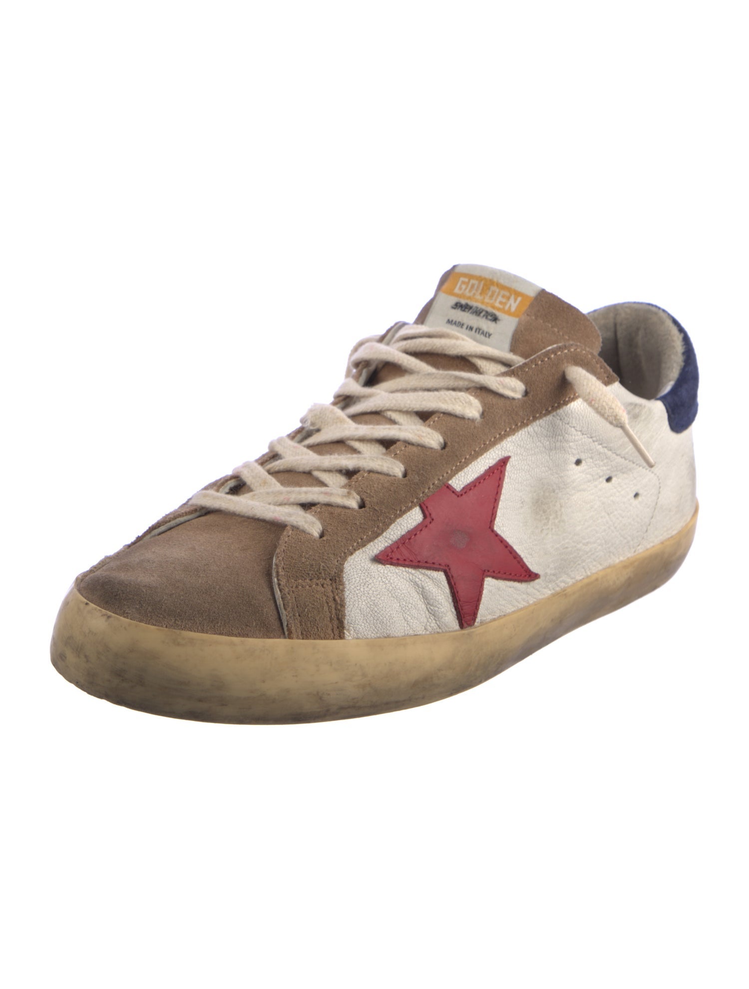 Golden Goose Suede Colorblock Pattern Sneakers