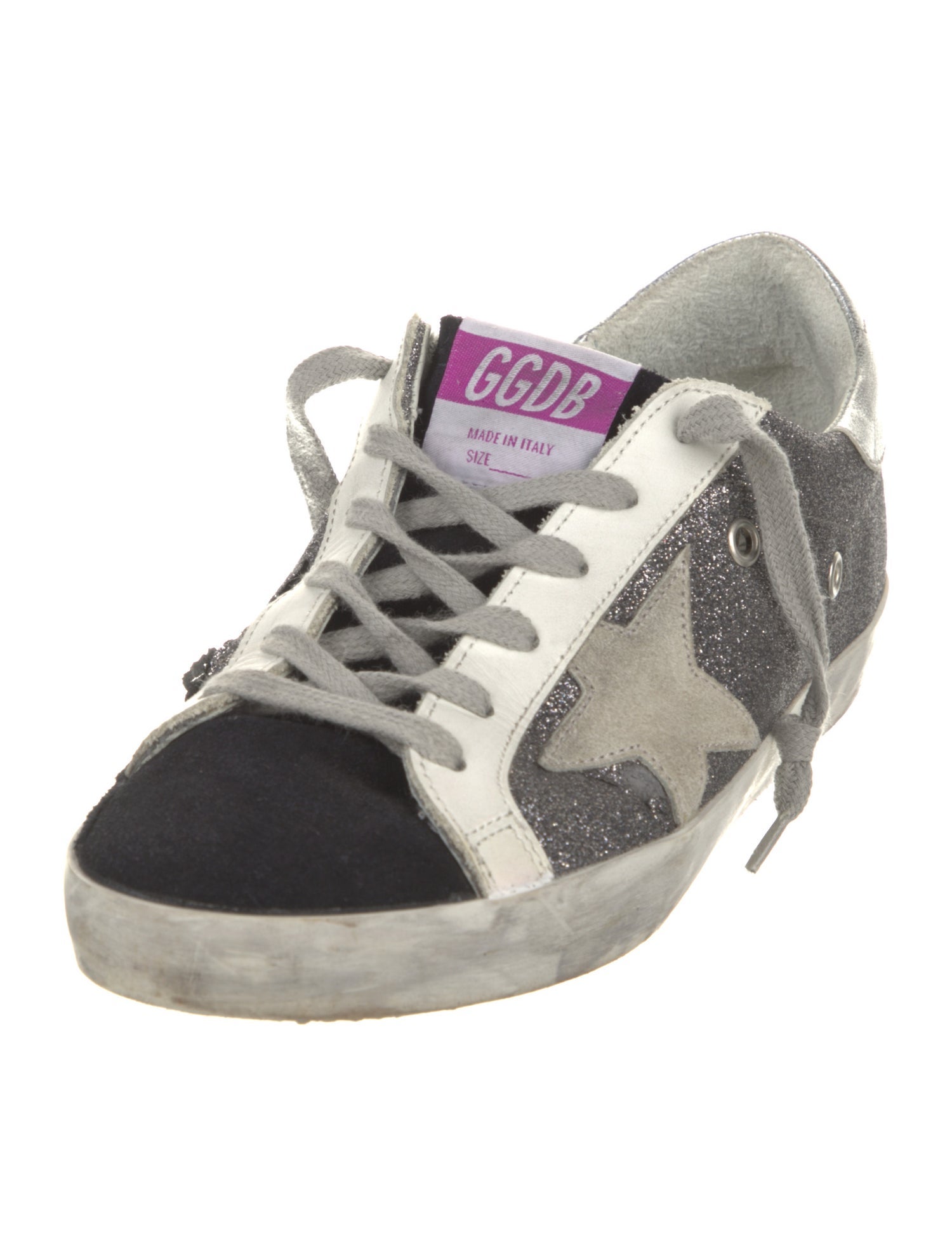 Golden Goose Glitter Colorblock Pattern Sneakers
